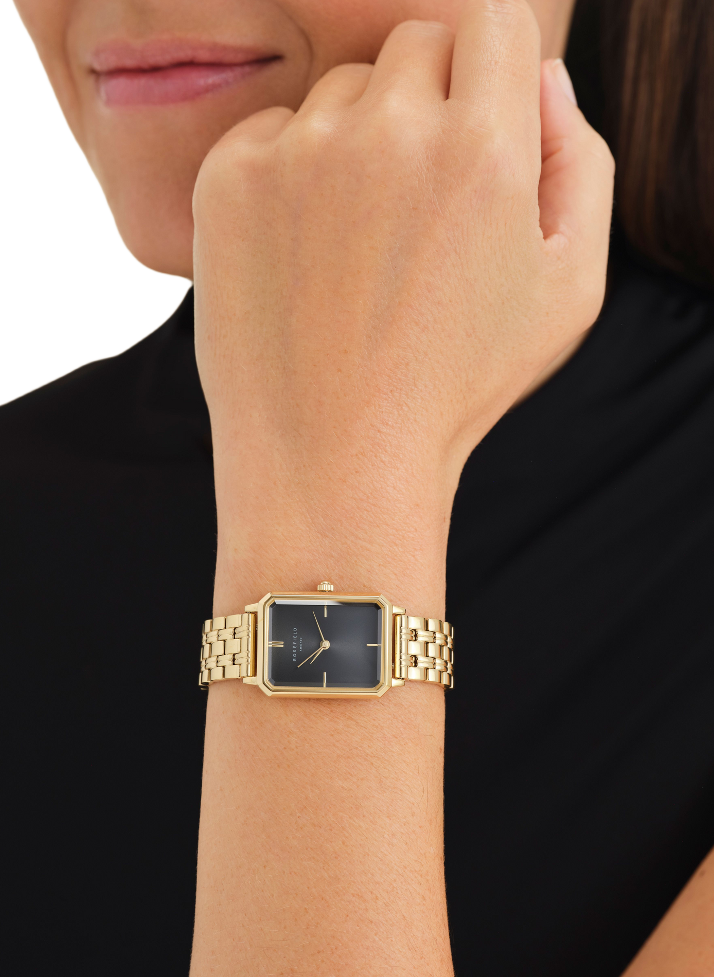 Montre analogique Octagon en acier inoxydable ROSEFIELD Noir