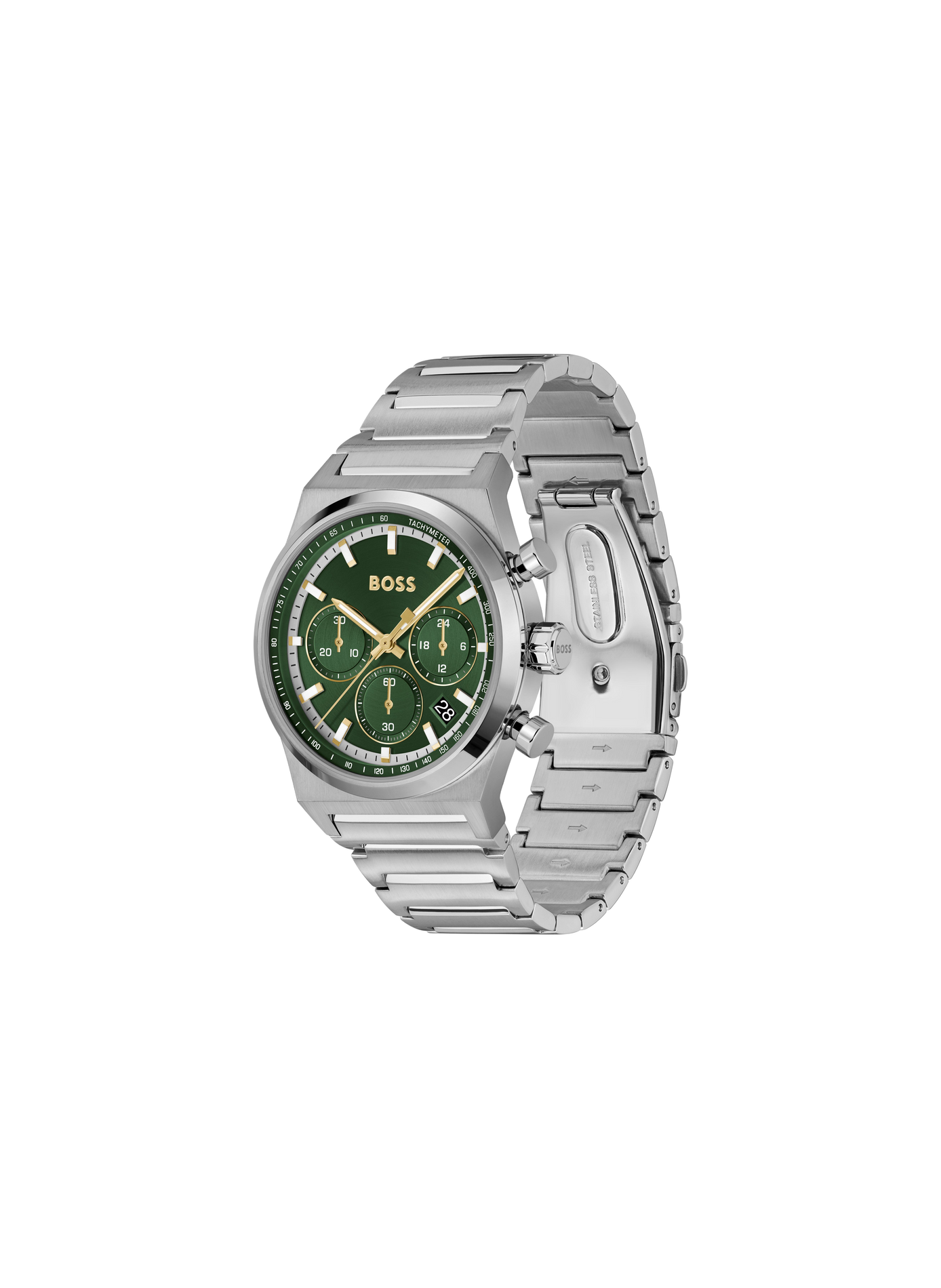 Montre quartz Candor Chrono en acier inoxydable BOSS MONTRES Vert