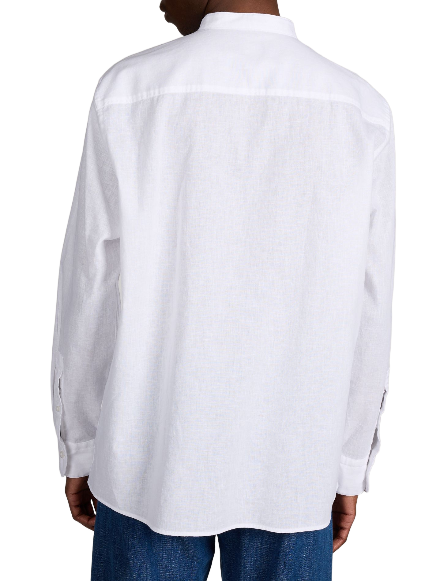 Straight shirt in cotton and linen STRELLSON White