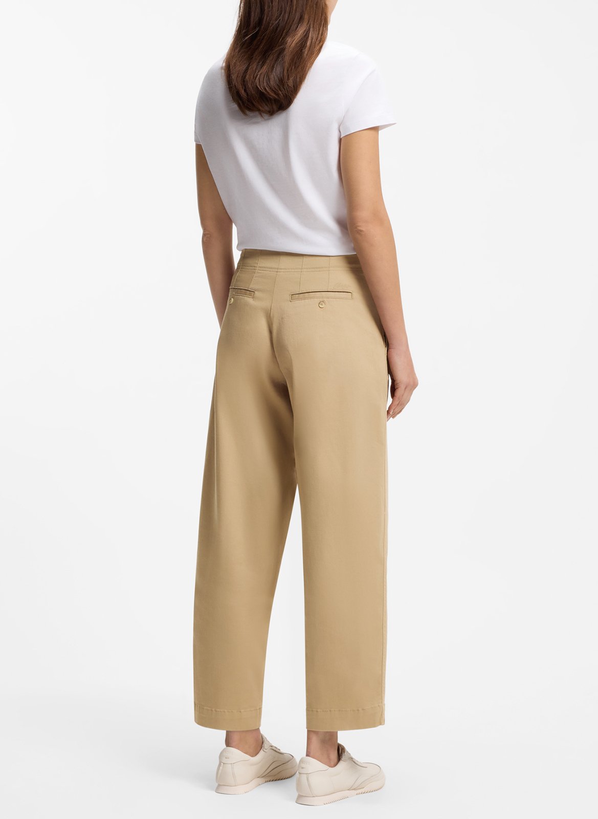 Pantalon carotte en coton mélangé BOSS Marron