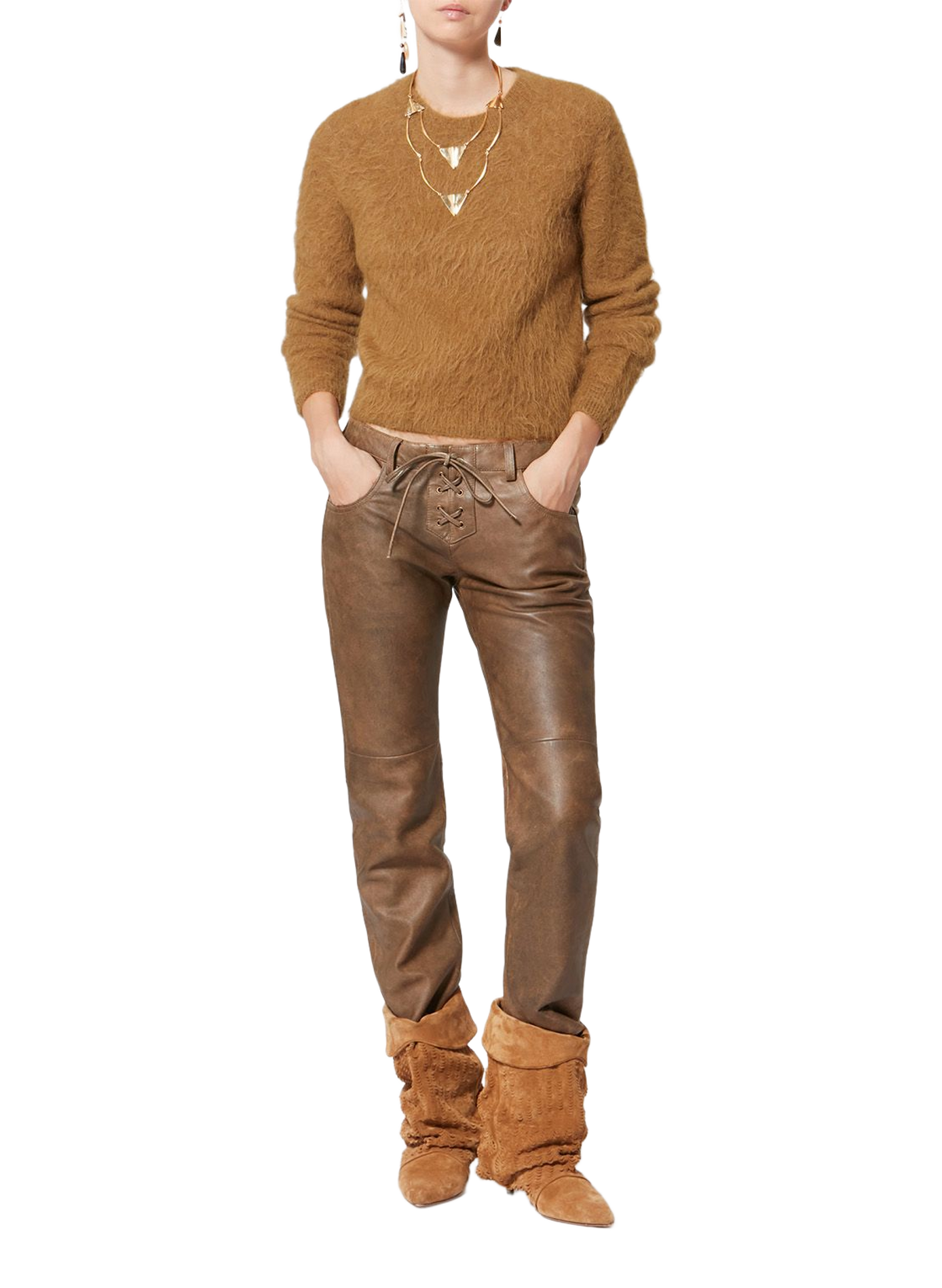 Hermine alpaca and merino wool sweater ISABEL MARANT Brown