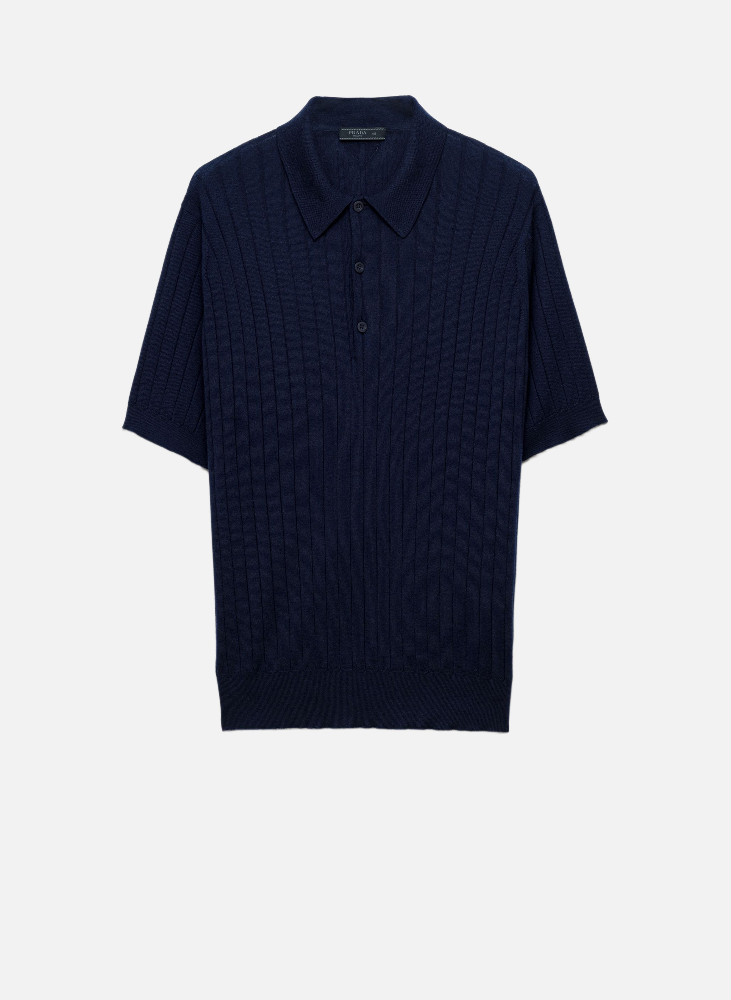 Polo en cachemire et soie PRADA Bleu