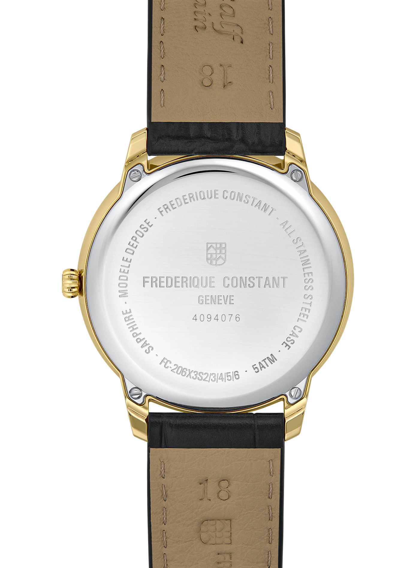 Montre quartz en cuir de veau FREDERIQUE CONSTANT Blanc