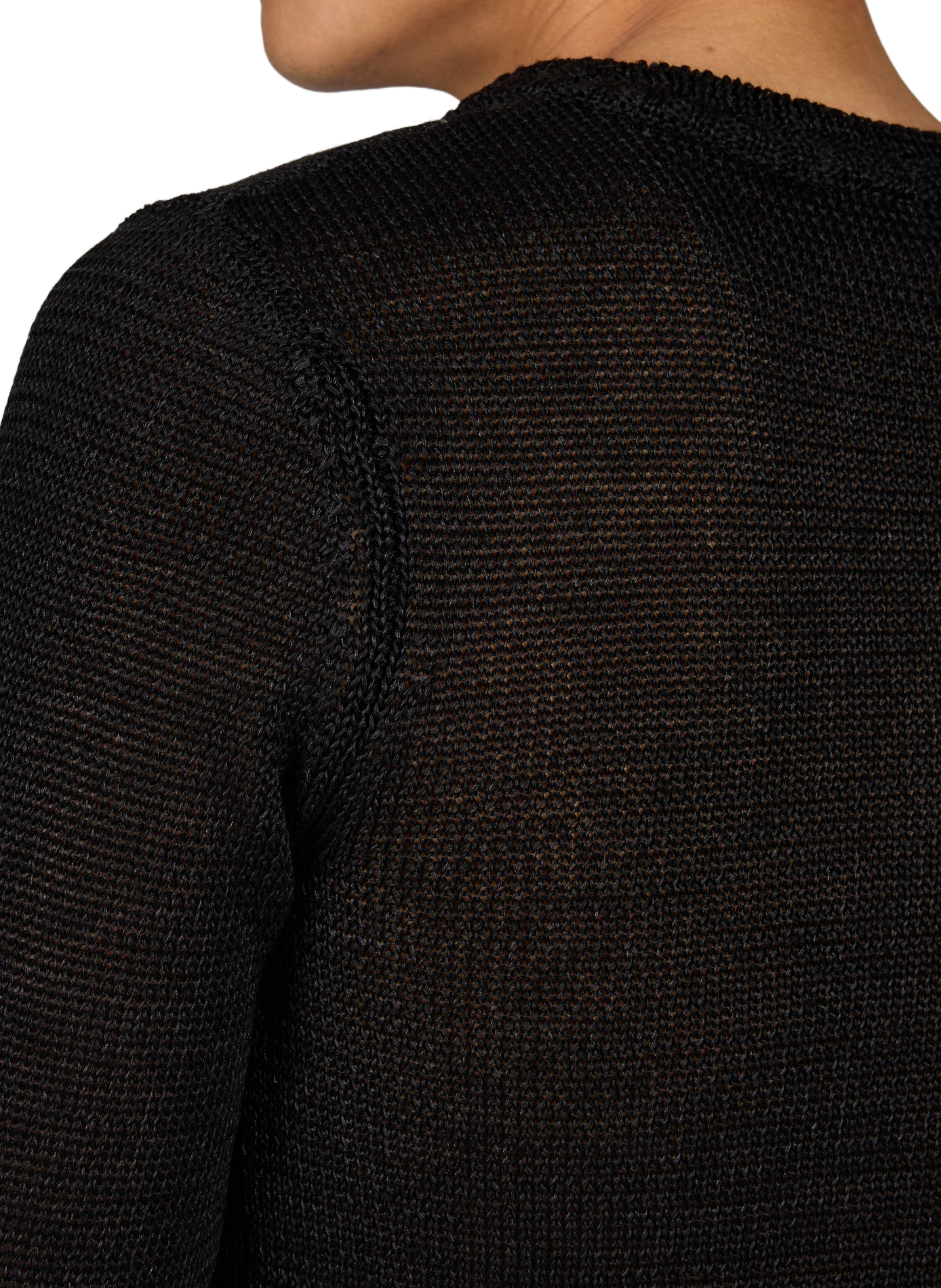 Ribbed sweater with stand-up collar SEAN SUEN Black