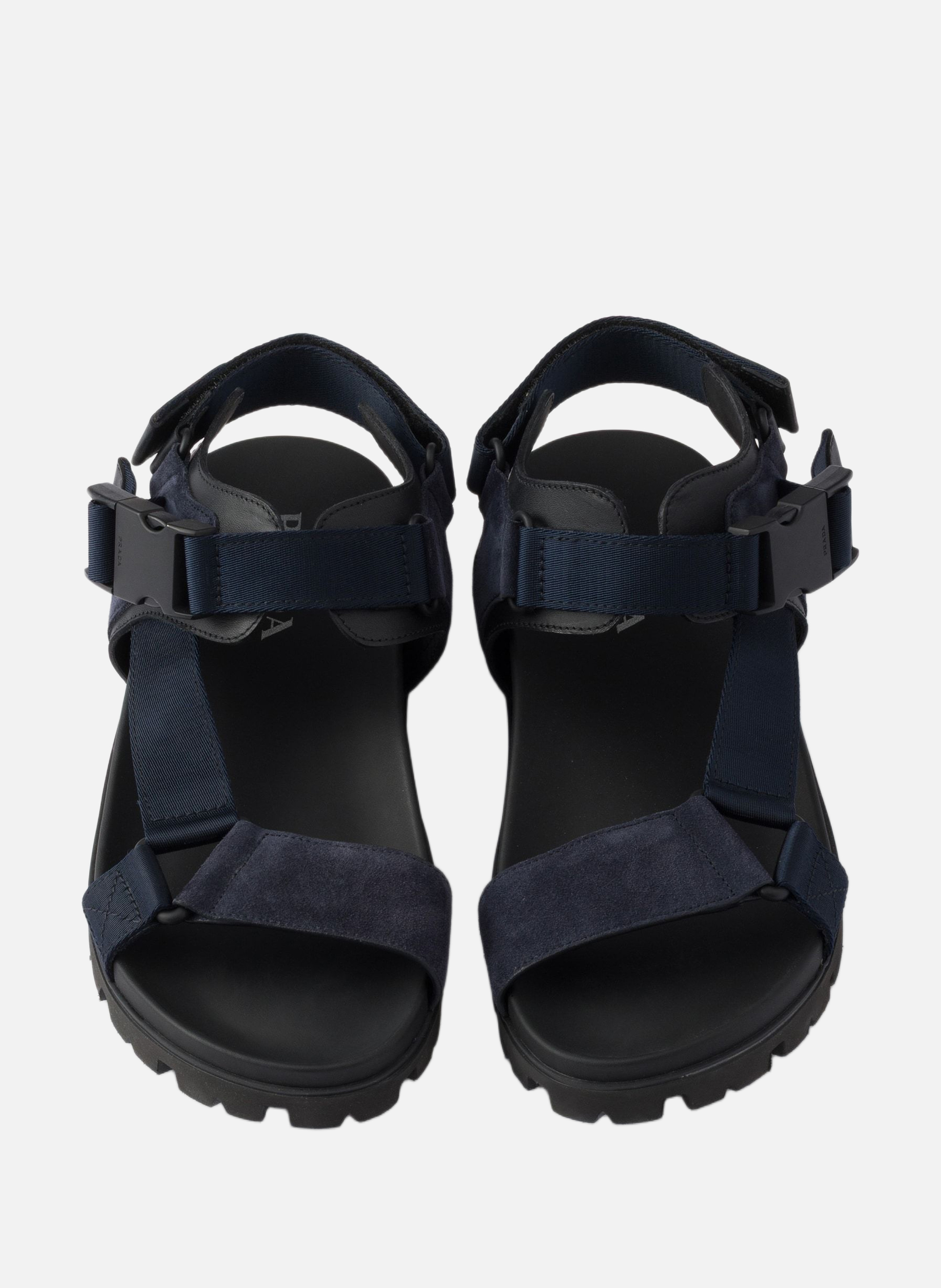 Sandale sportive en veau velours et toile | Bleu PRADA Homme
