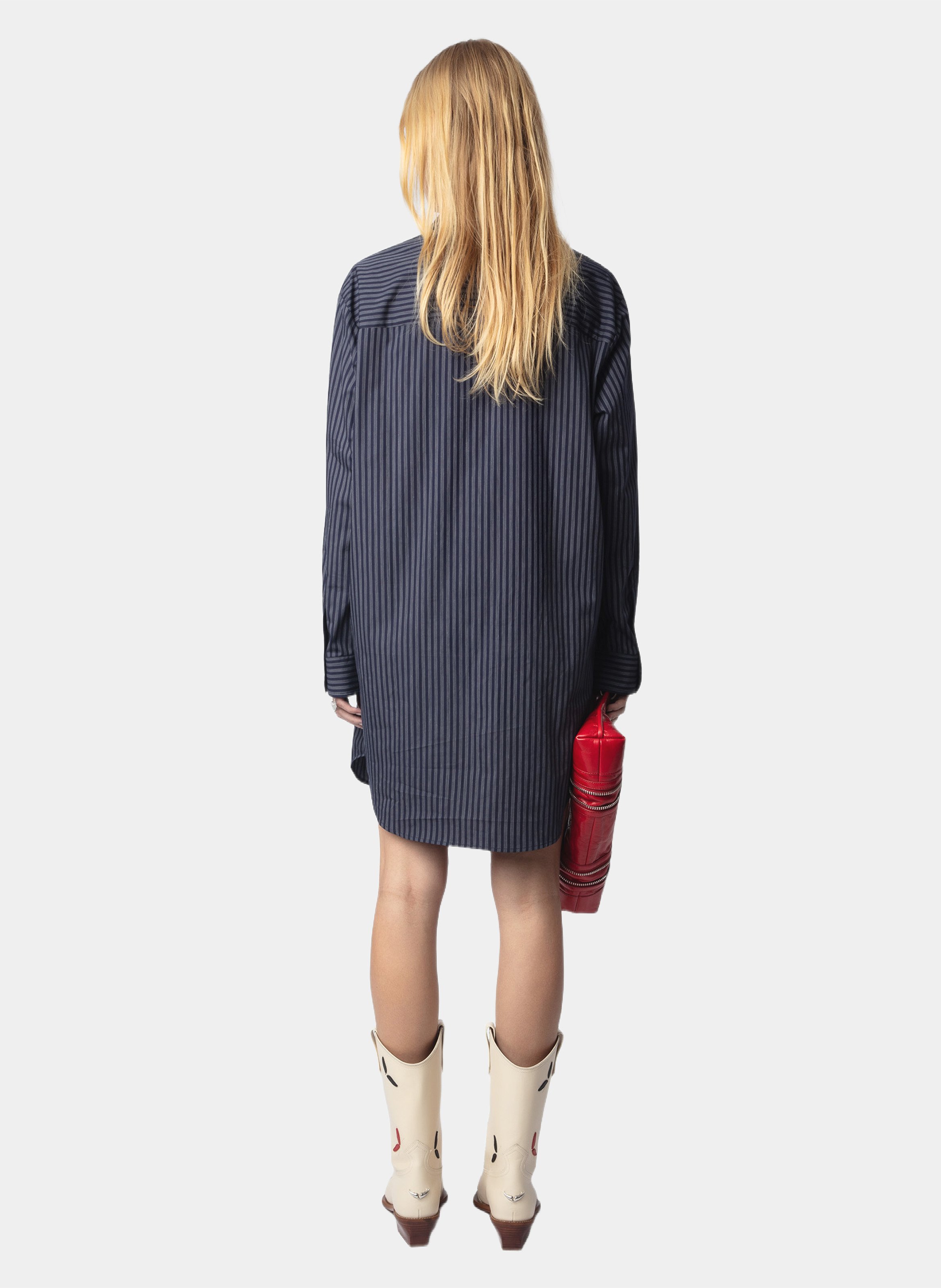Kurzes gestreiftes Baumwollkleid. ZADIG&VOLTAIRE Blau