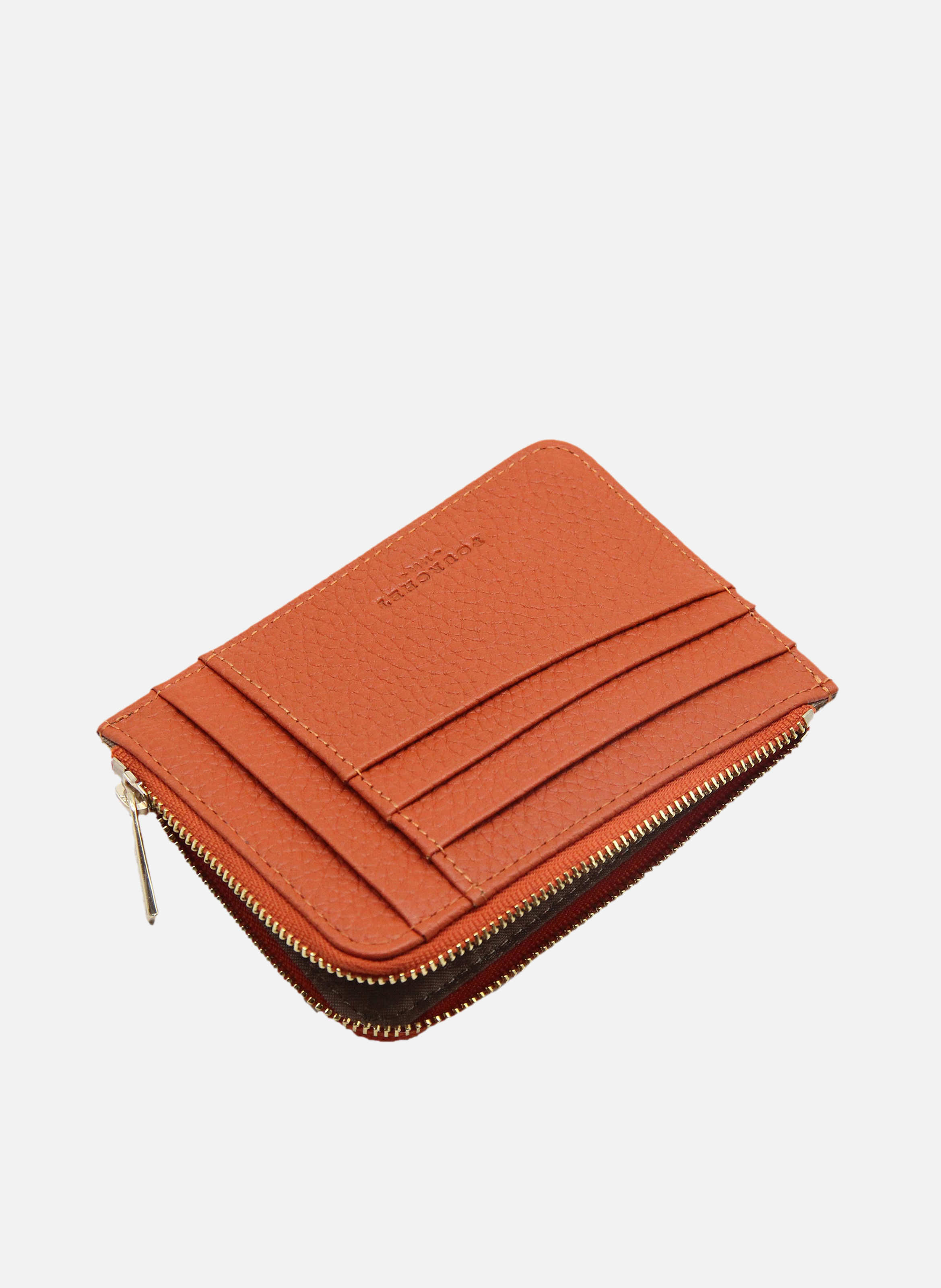 Club | porte-monnaie & porte-cartes en cuir de vachette POURCHET Orange