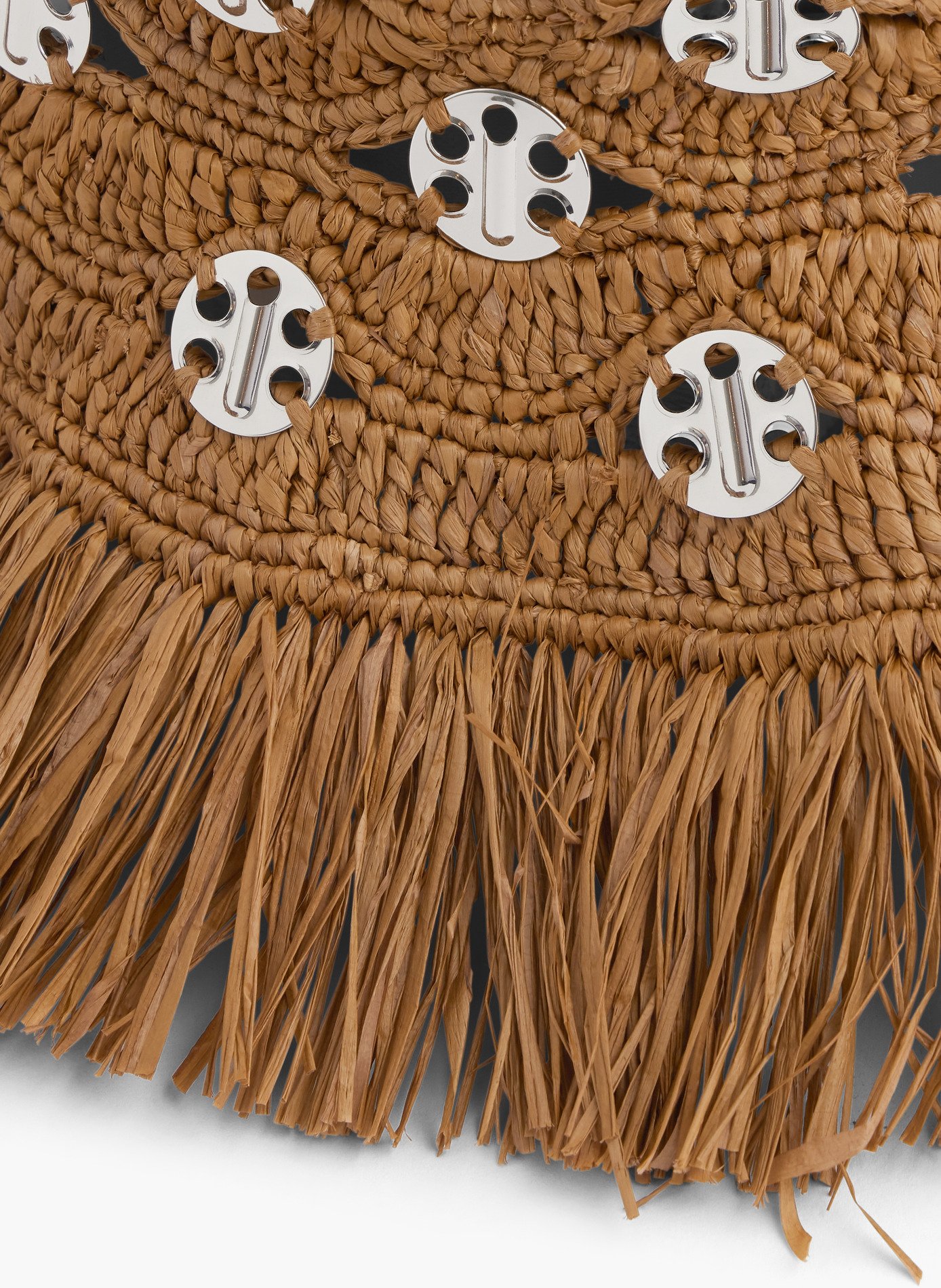 Bob en raphia foncé avec ornements RABANNE Marron