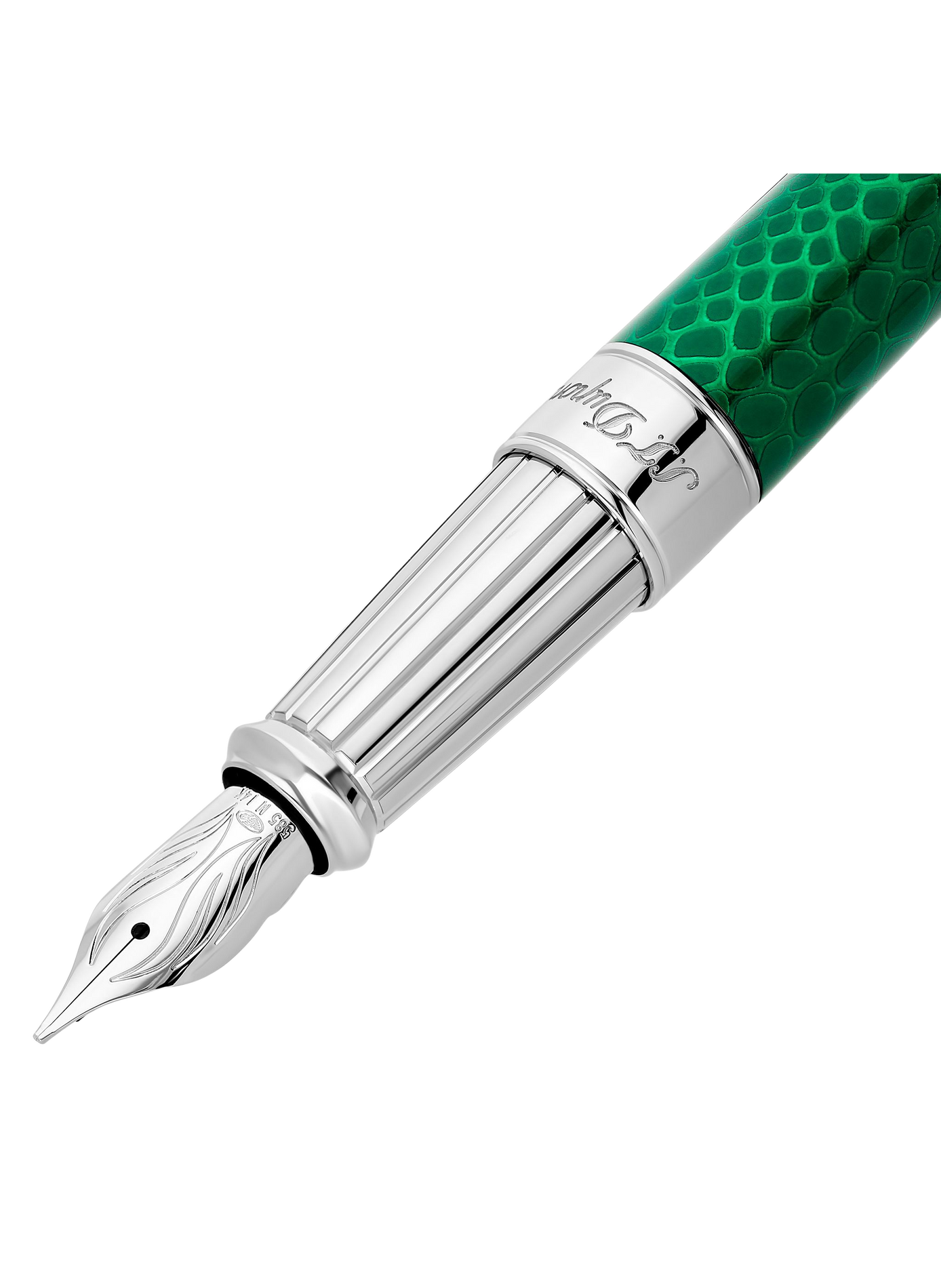 Large Snake Line D Eternity Fountain Pen S.T. DUPONT Green