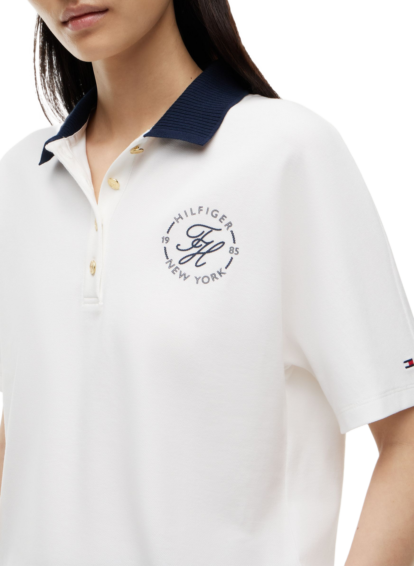 Cotton-blend polo shirt TOMMY HILFIGER White