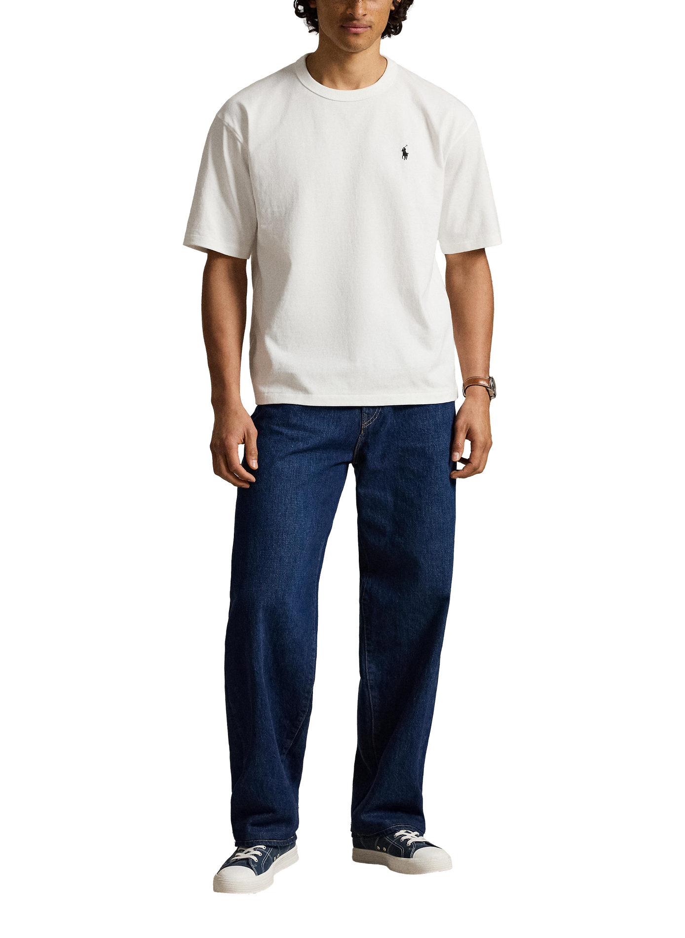 T-shirt à logo brodé en coton POLO RALPH LAUREN Blanc