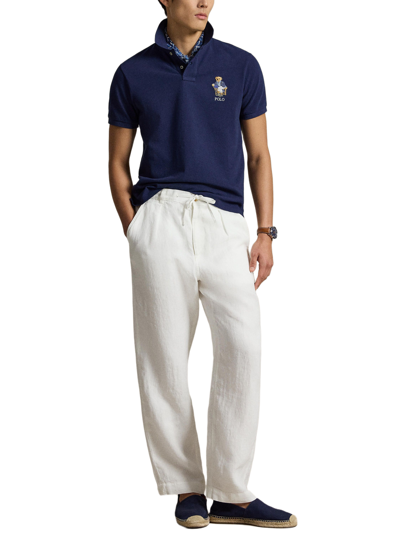 Straight cotton logo polo POLO RALPH LAUREN Blue
