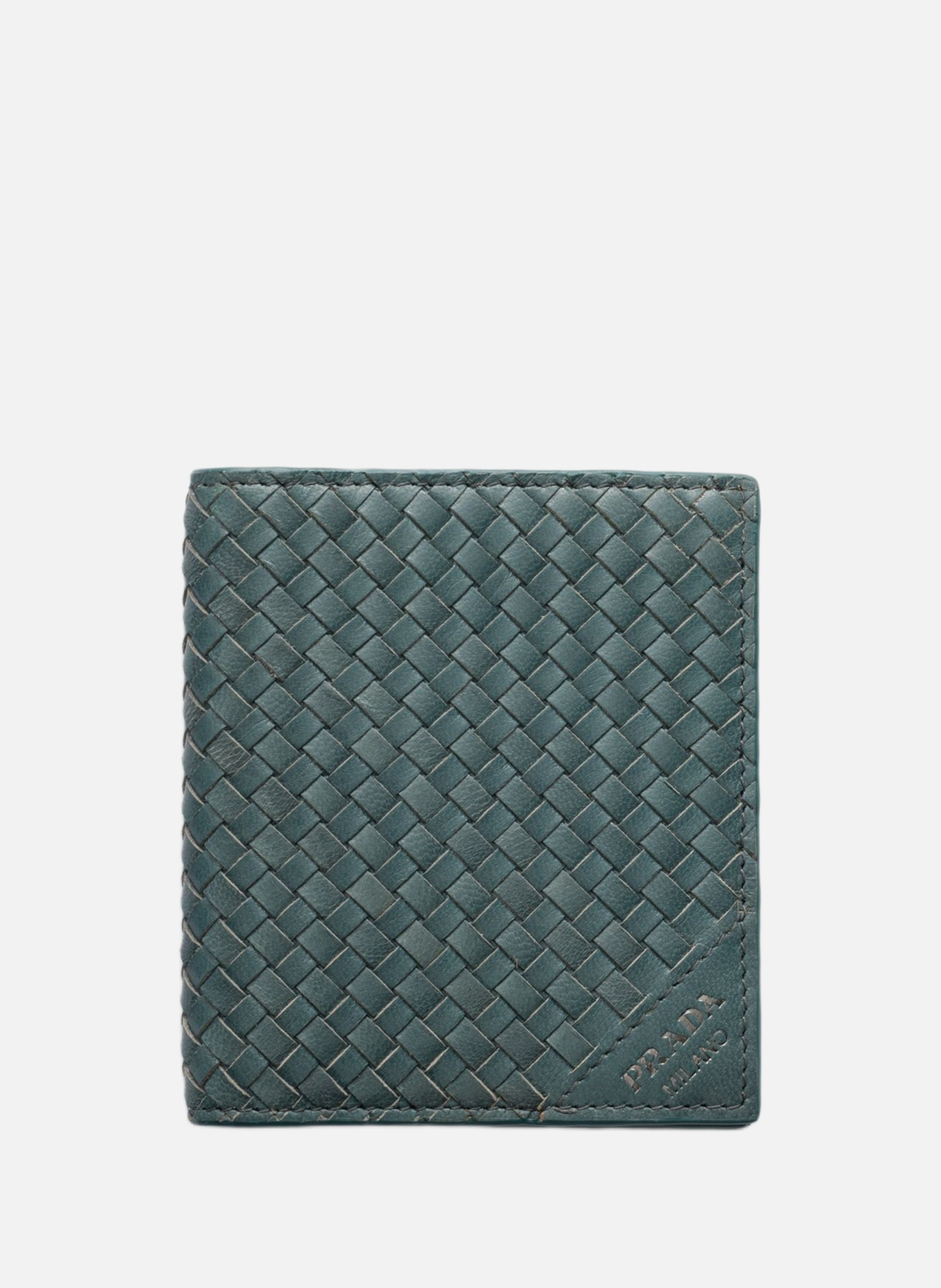 Portefeuille en cuir PRADA Bleu