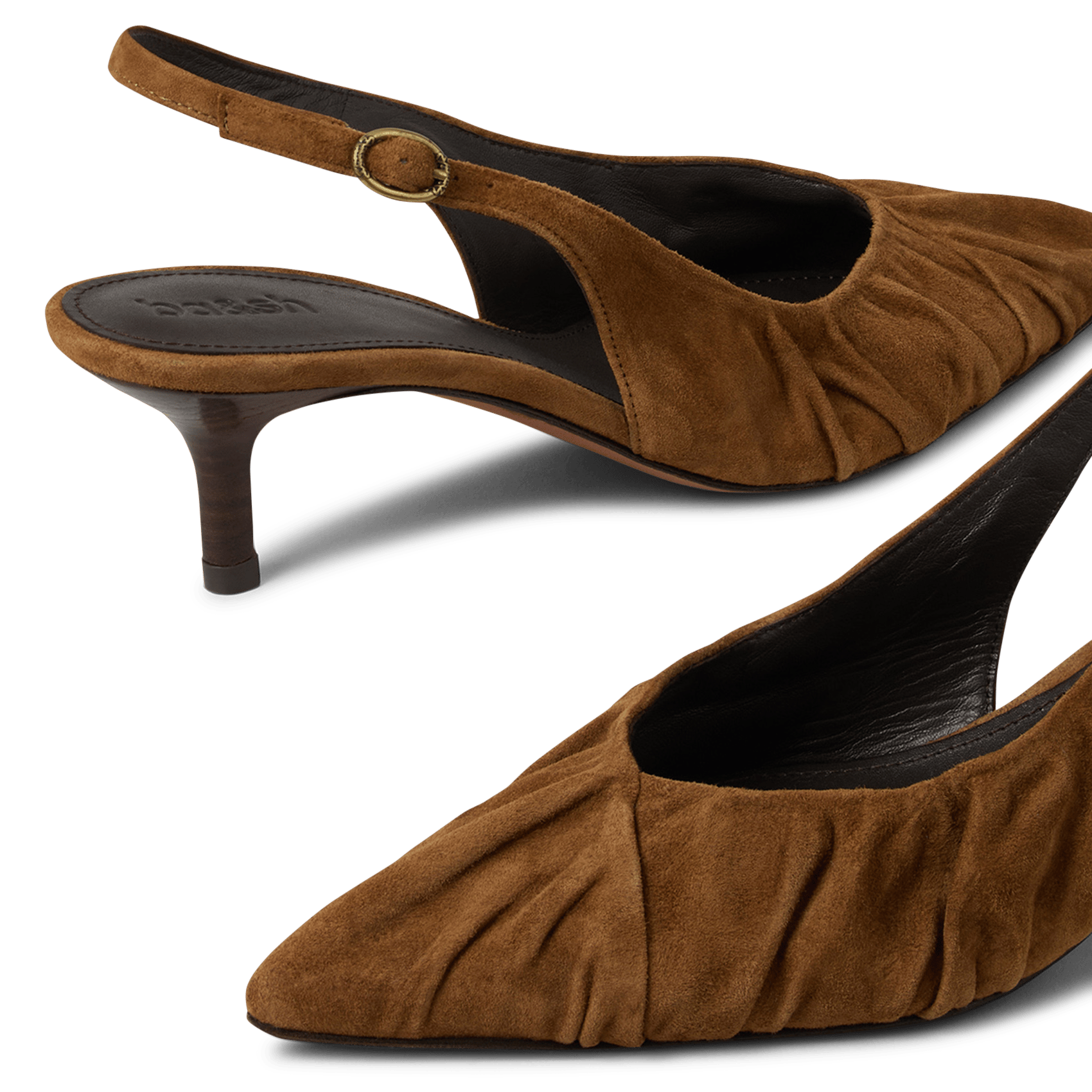 Suède leren geplooide pumps Cidney BA&SH Bruin