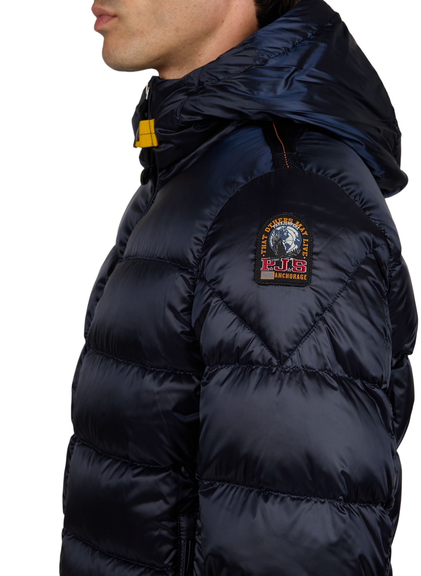 Gefütterte Kapuzenjacke aus Satin PARAJUMPERS Blau