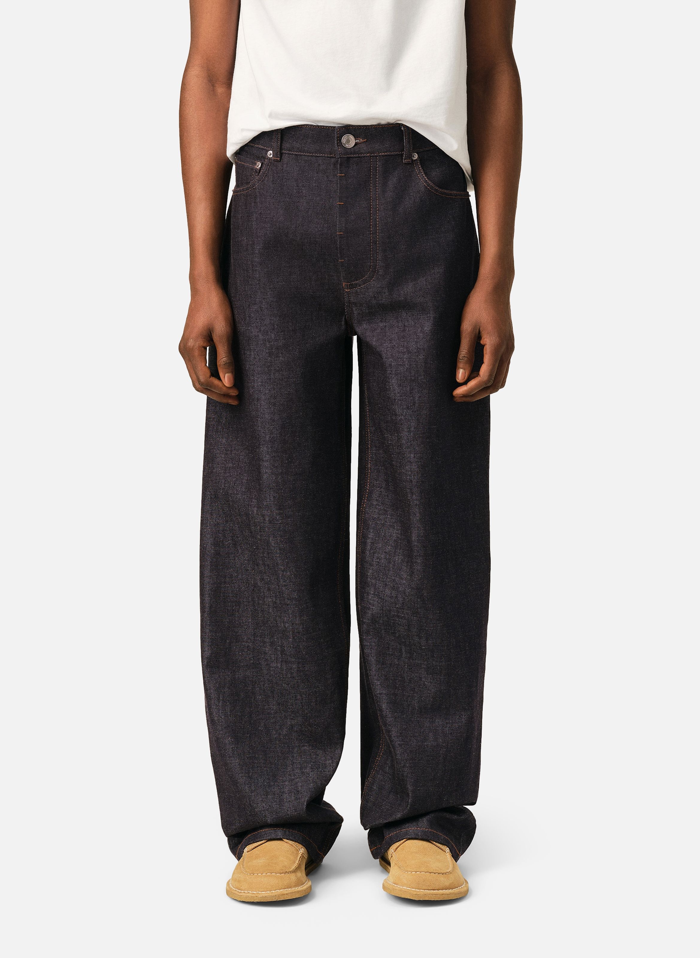 Jean coupe baggy en coton AMI PARIS Bleu