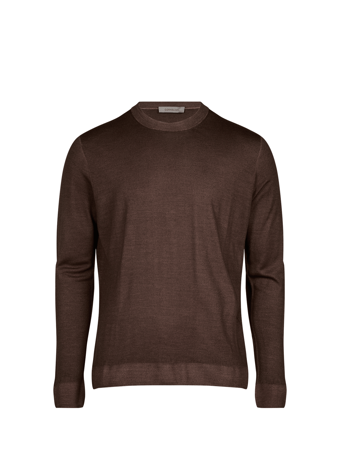 Pull droit en laine vierge CORNELIANI Marron