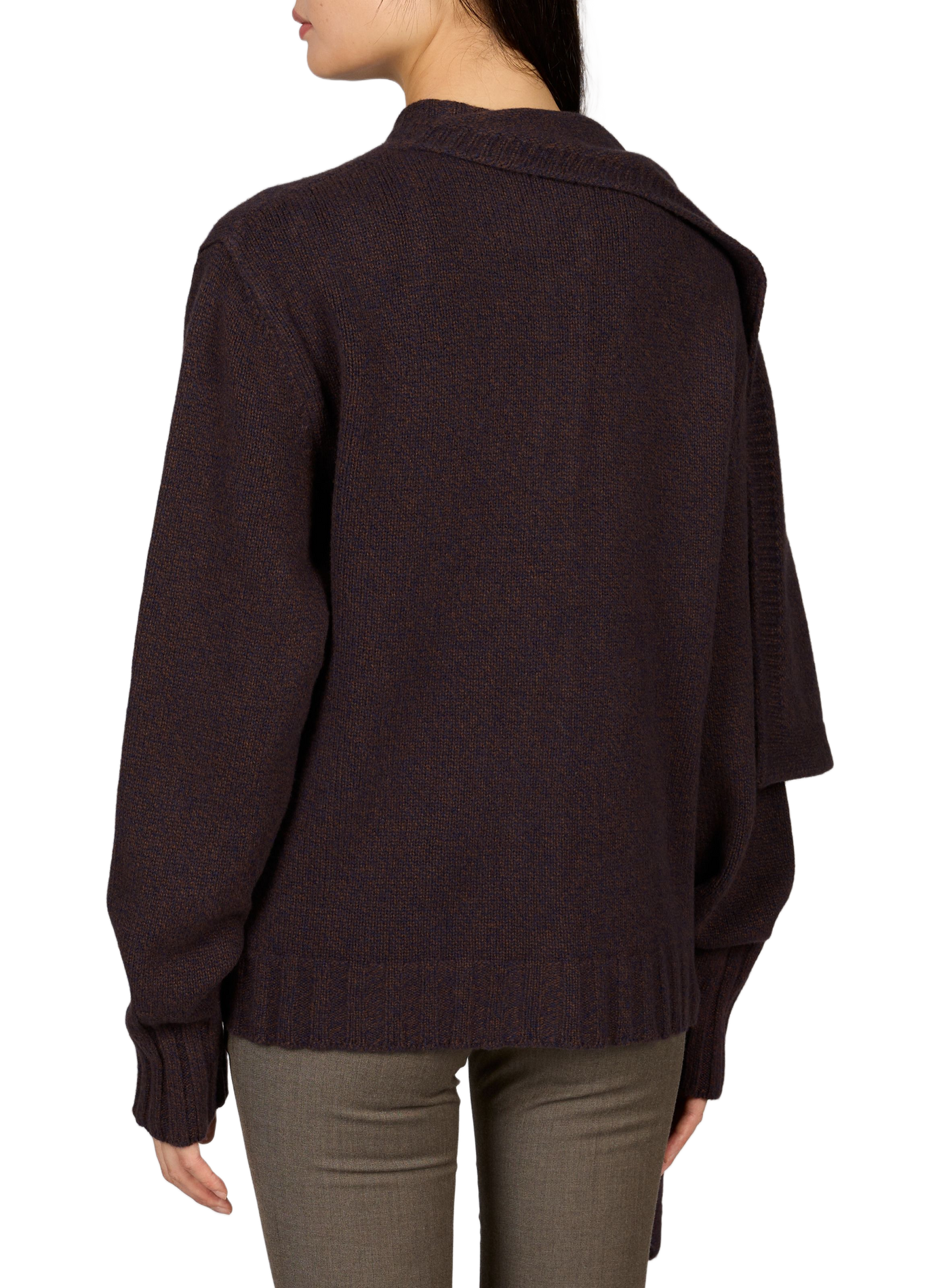 Gerader Cardigan aus Wolle und Kaschmir THE ATTICO Braun