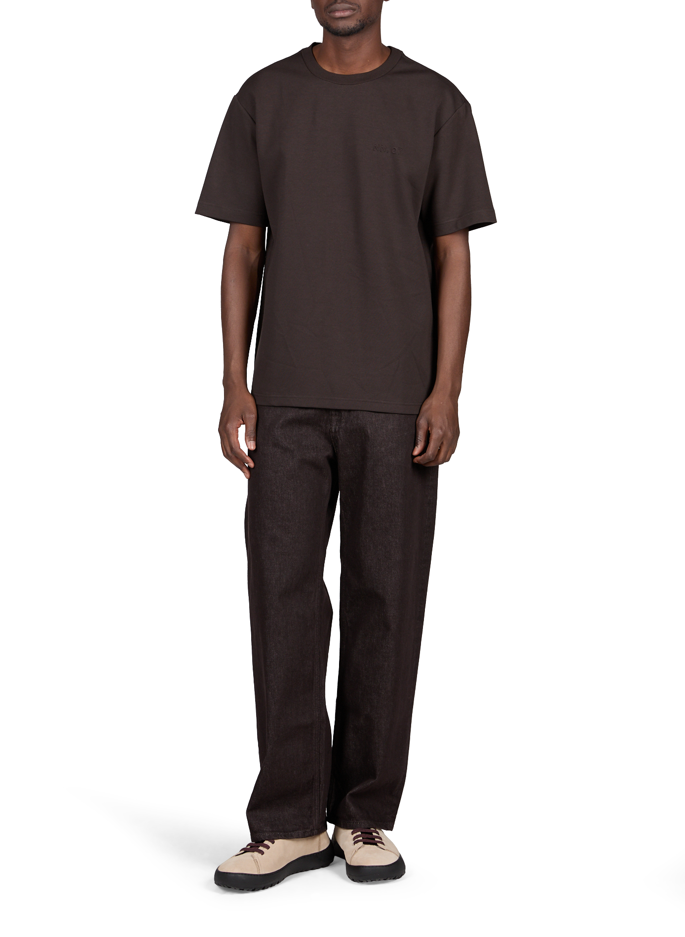 T-shirt droit Nat en coton mélangé NN.07 Marron