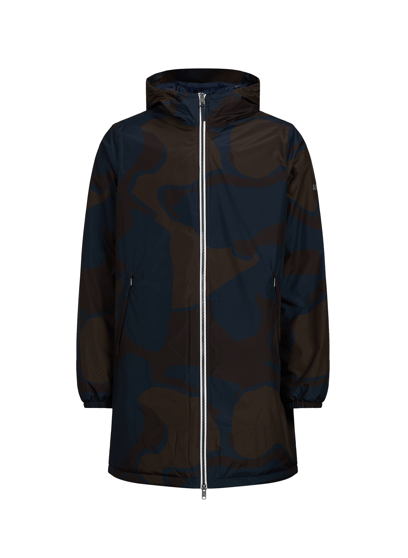 Parka recta de largo medio estampada AIGLE Azul
