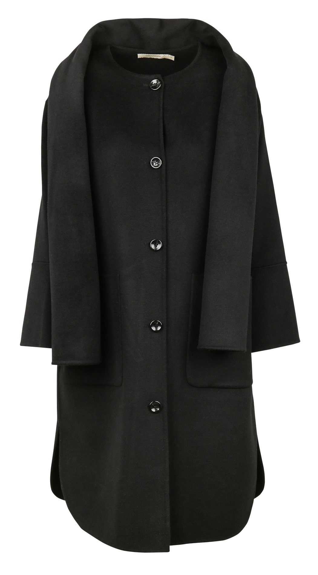 Oversized jas van een gerecyclede wolmix LA FEE MARABOUTEE Zwart