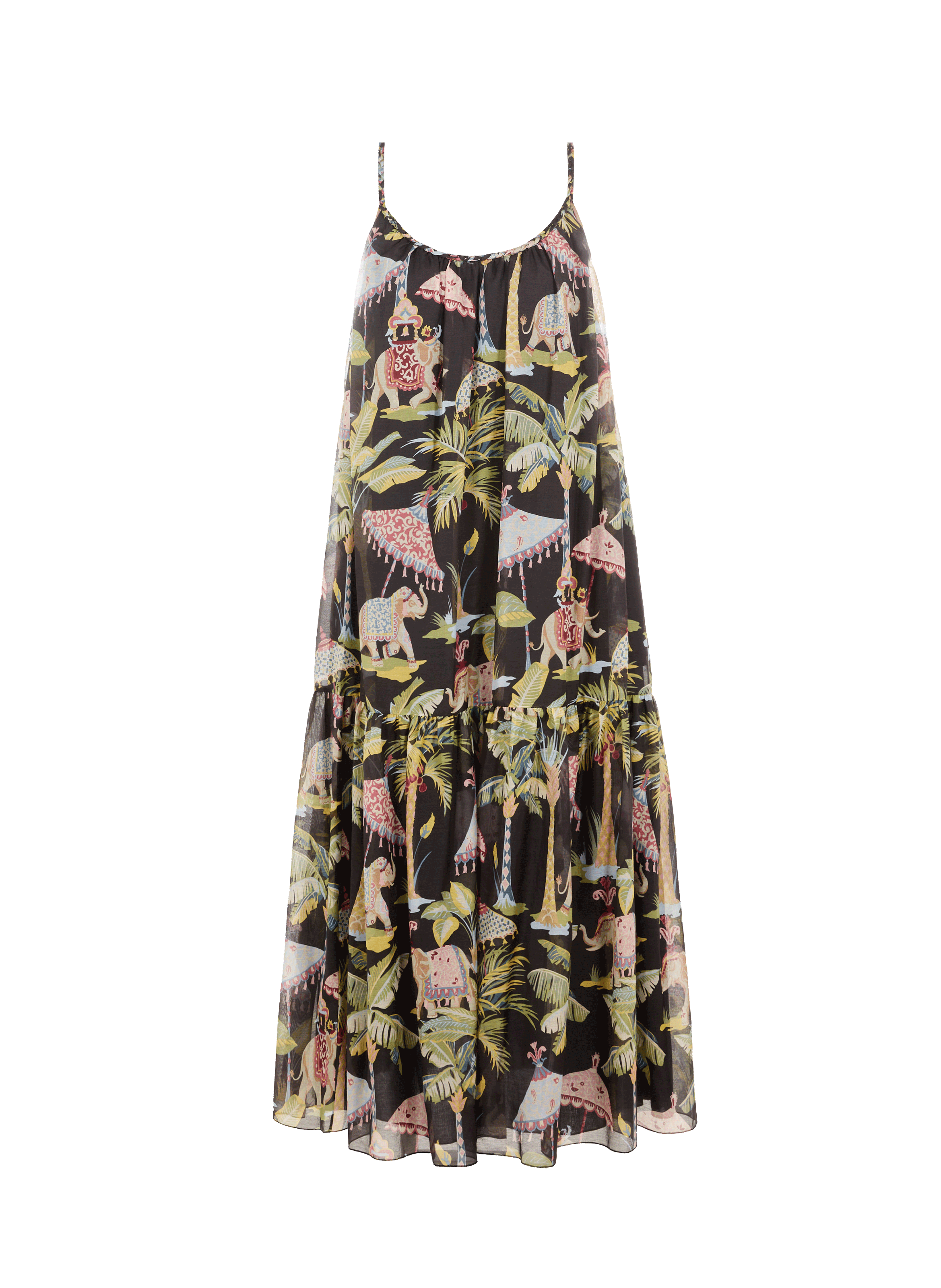 Robe maxi en coton et soie