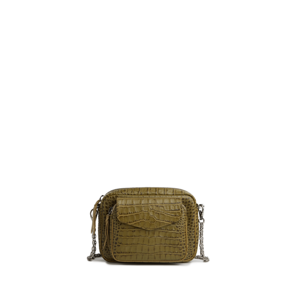 Claris Virot Charly Leather Shoulder Bag In Green