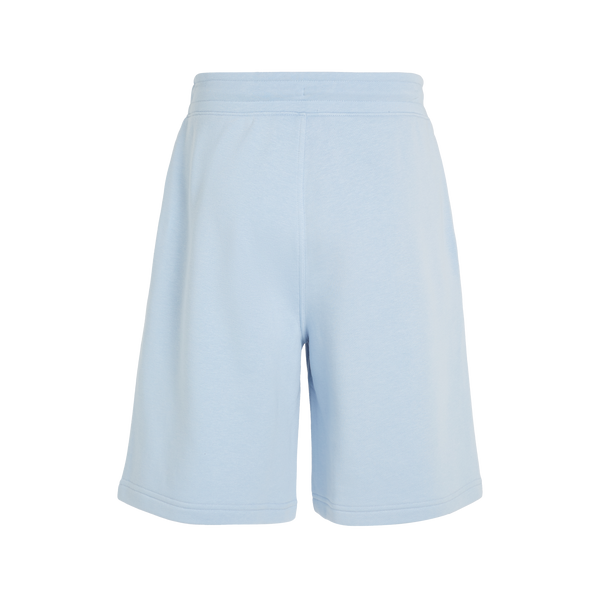 Calvin Klein Embroidered Stretch Cotton Shorts In Blue