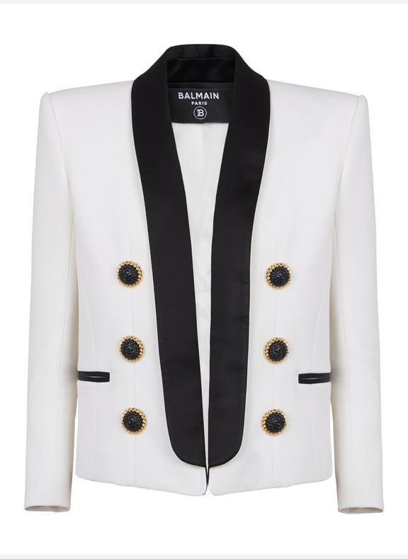 Veste 6boutons bicolore bord à bord Blanc by BALMAIN BALMAIN Veste 6boutons bicolore bord à bord Blanc