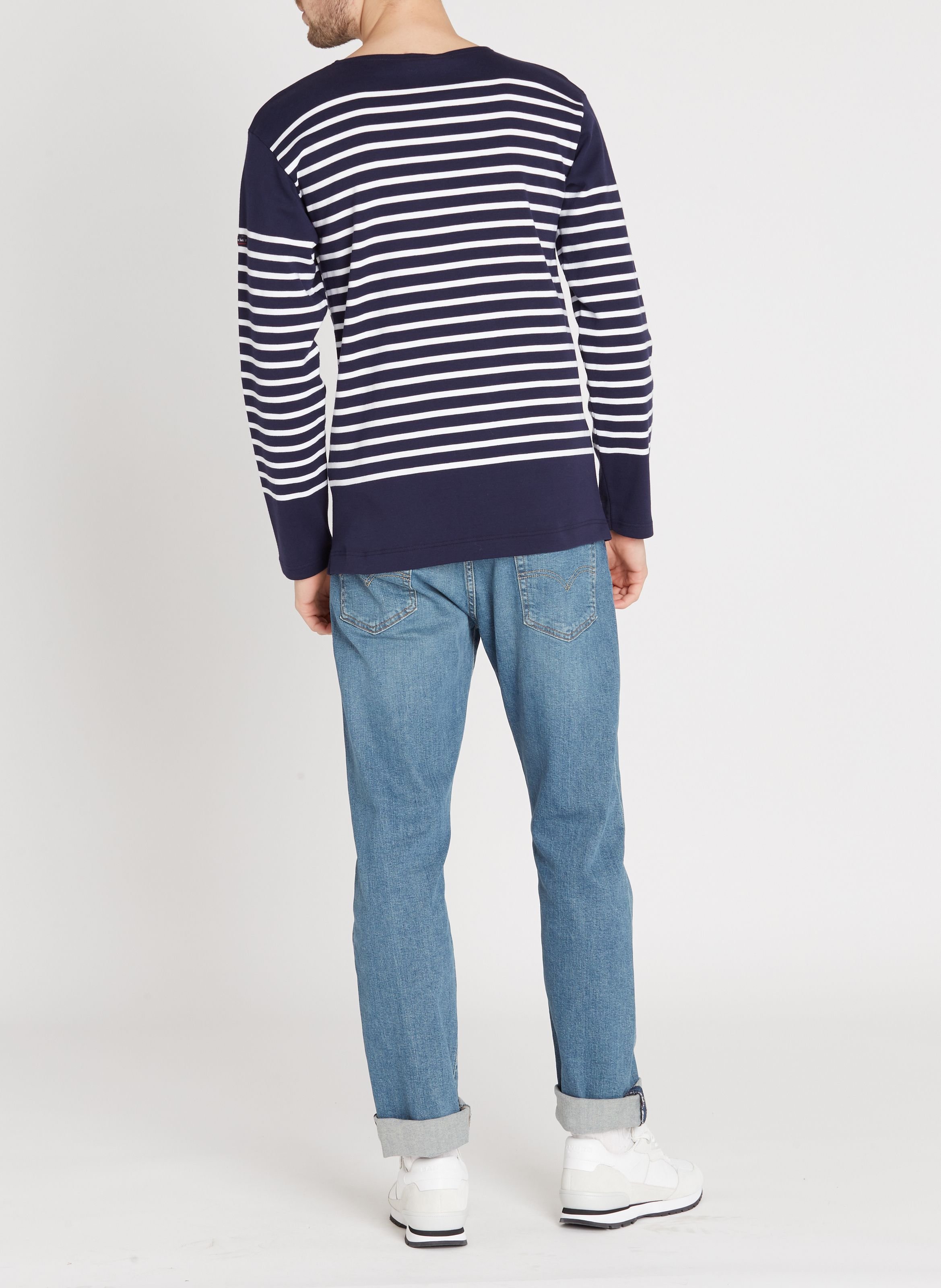 Marinière col rond en jersey de coton lourd ARMOR-LUX Bleu