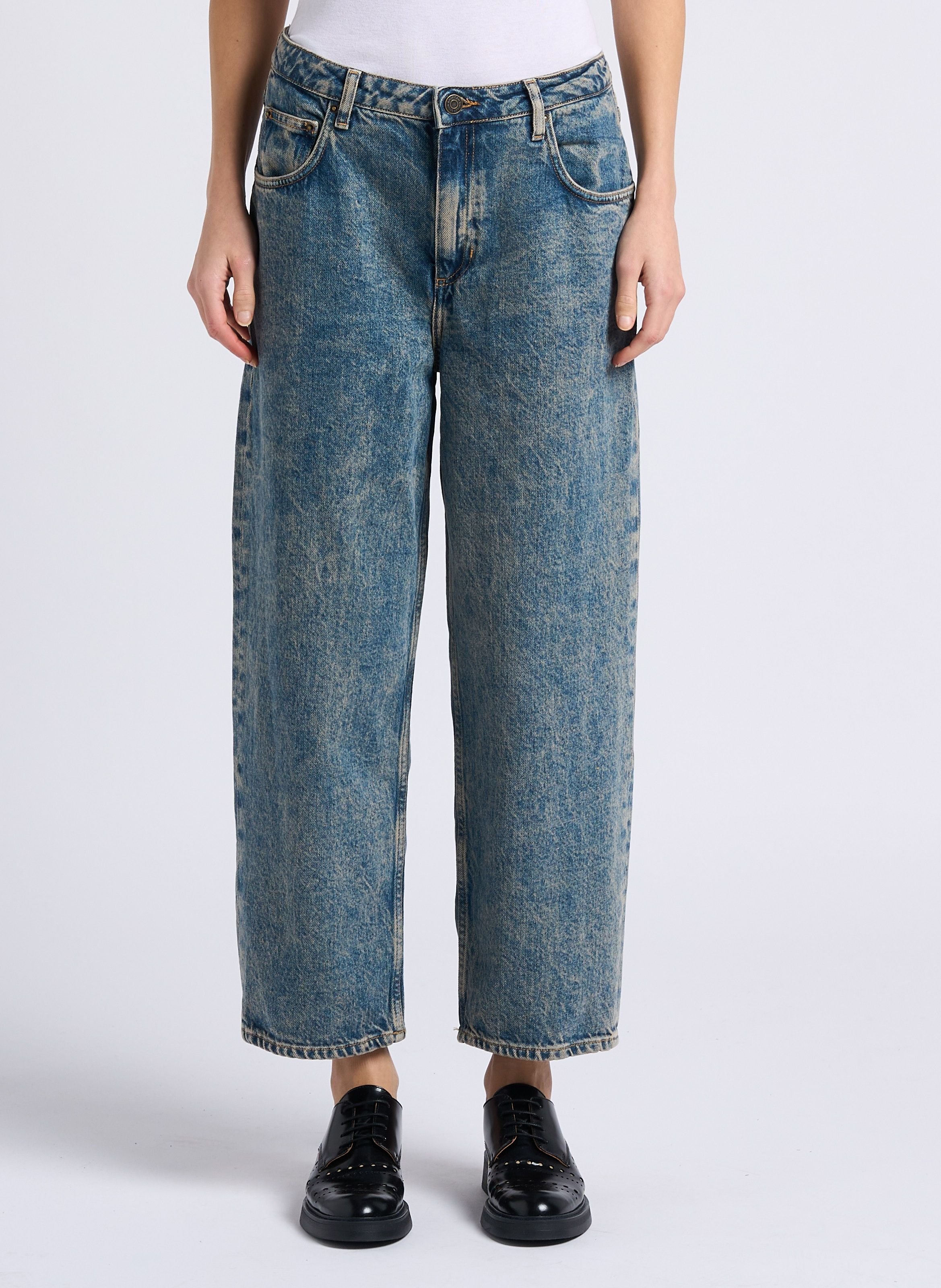 AMERICAN VINTAGE Jean mom en denim délavé joybird-b Bleu