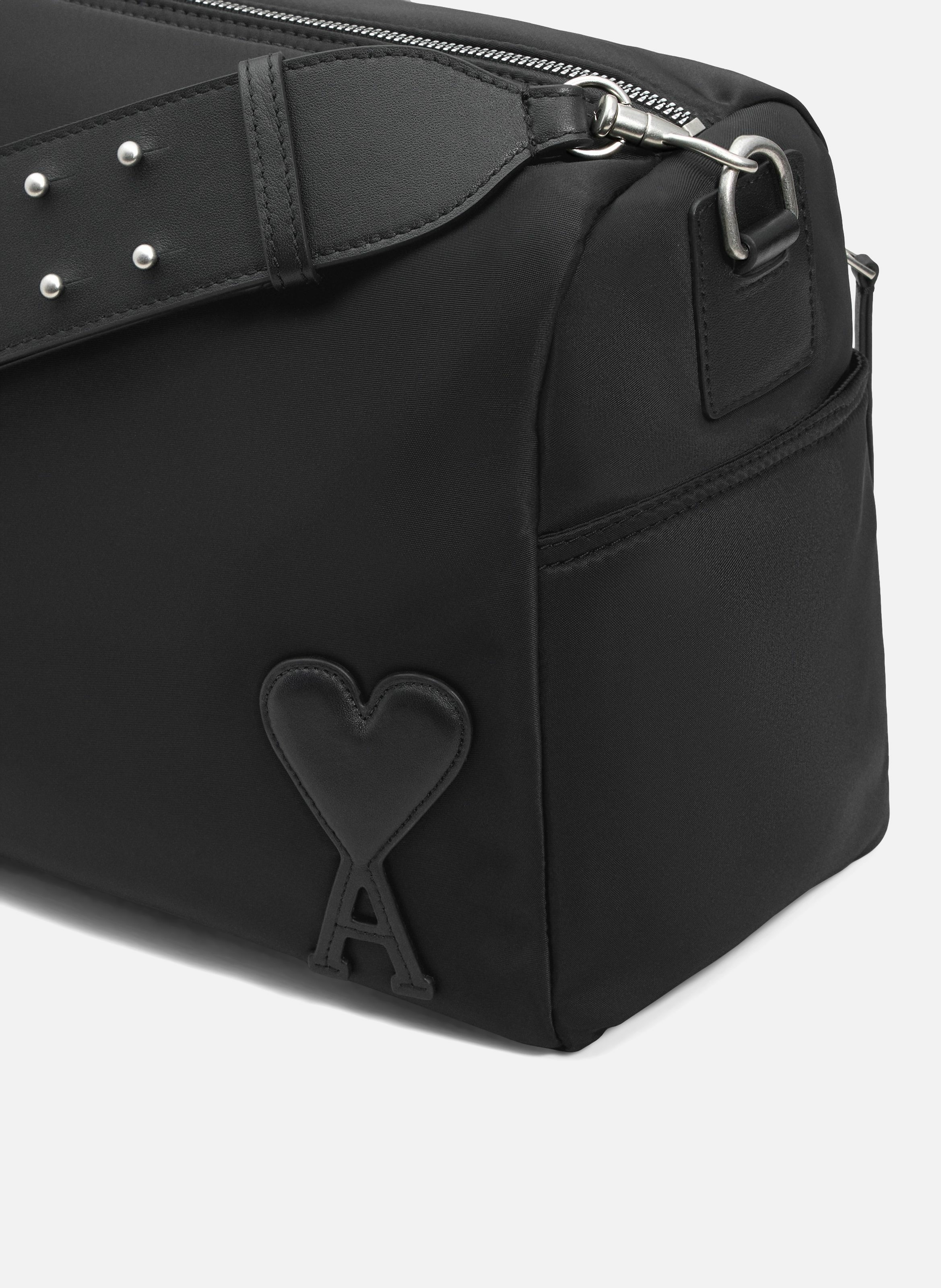 Sac marcel grand en toile de nylon unisexe AMI PARIS Noir