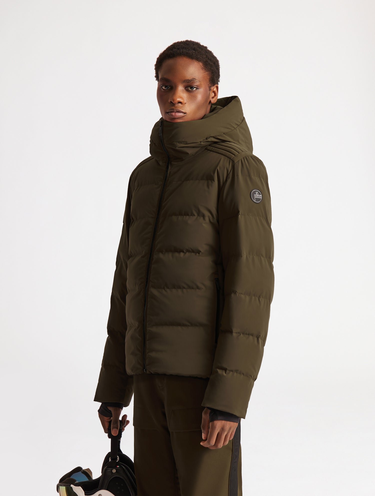 Blouson de ski constant col montant coupe oversize FUSALP Marron