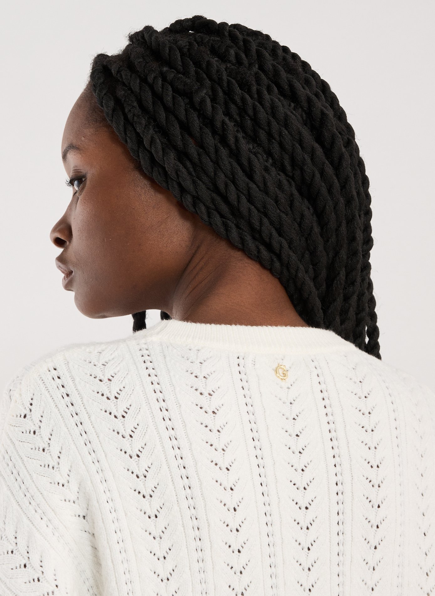 Pull en tricot ajouré GUESS Beige