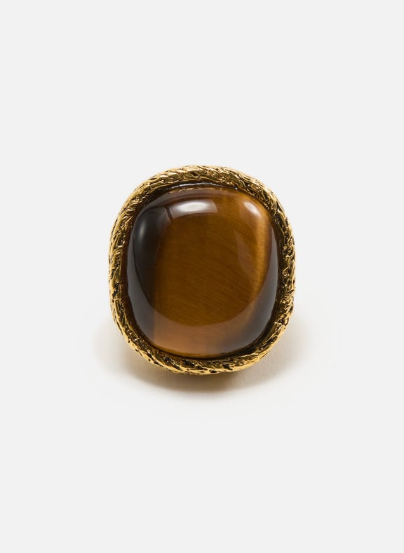 Tiger Eye Miki Ring Brown by AURELIE BIDERMANN AURELIE BIDERMANN Tiger Eye Miki Ring Brown