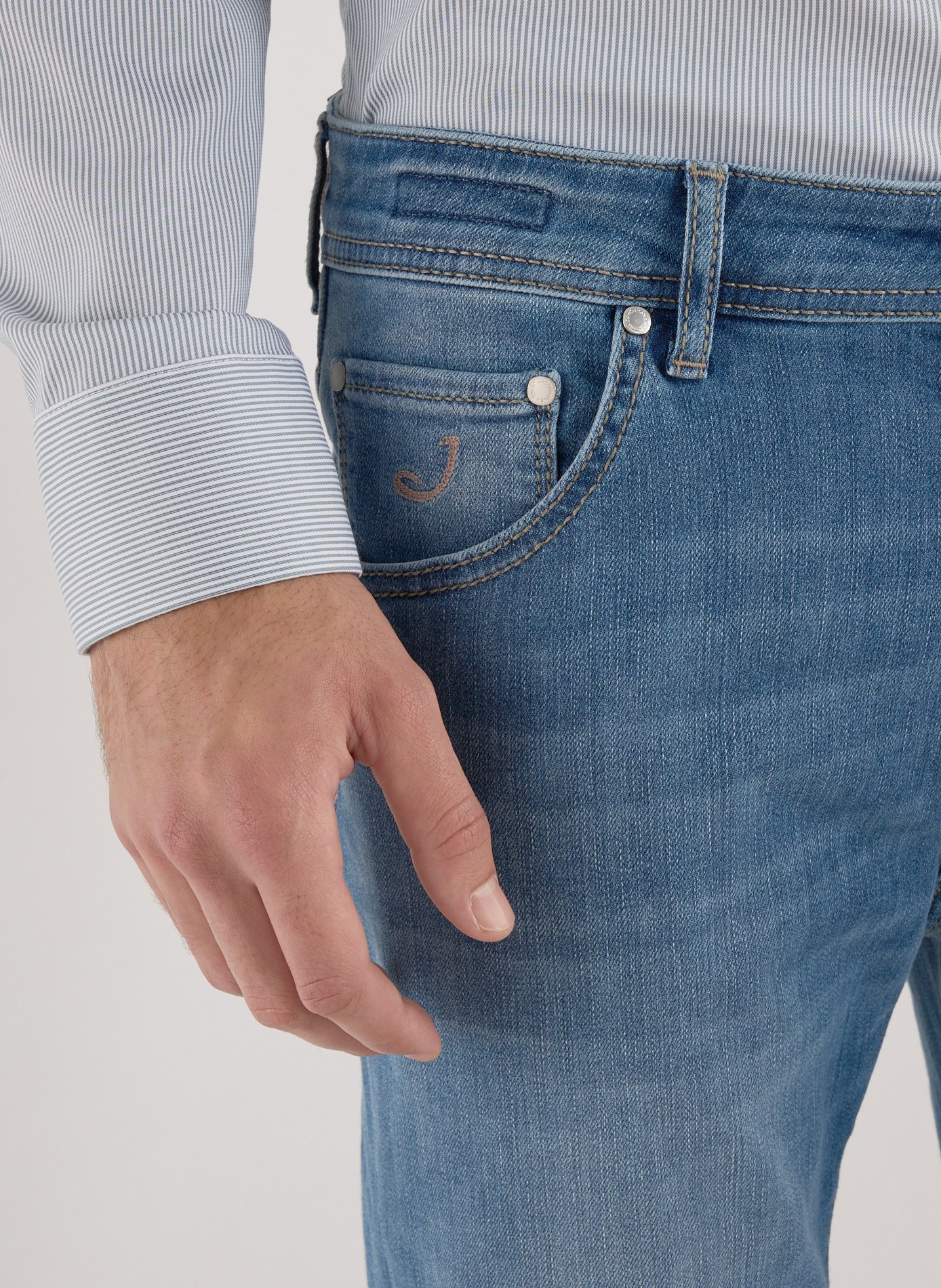 Cotton-blend slim-fit jeans JACOB COHEN Blue