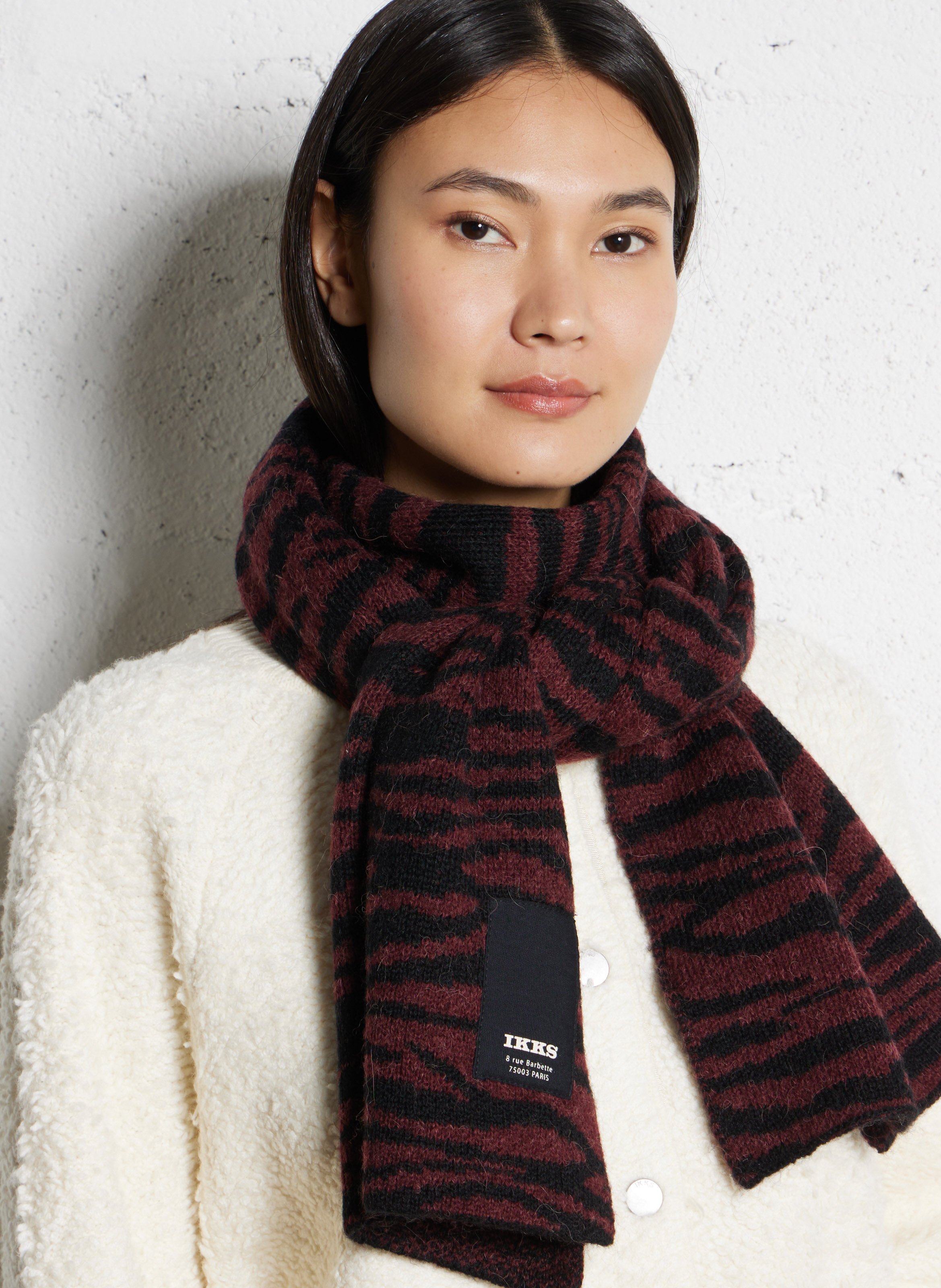 Echarpe en maille imprimée IKKS Rouge