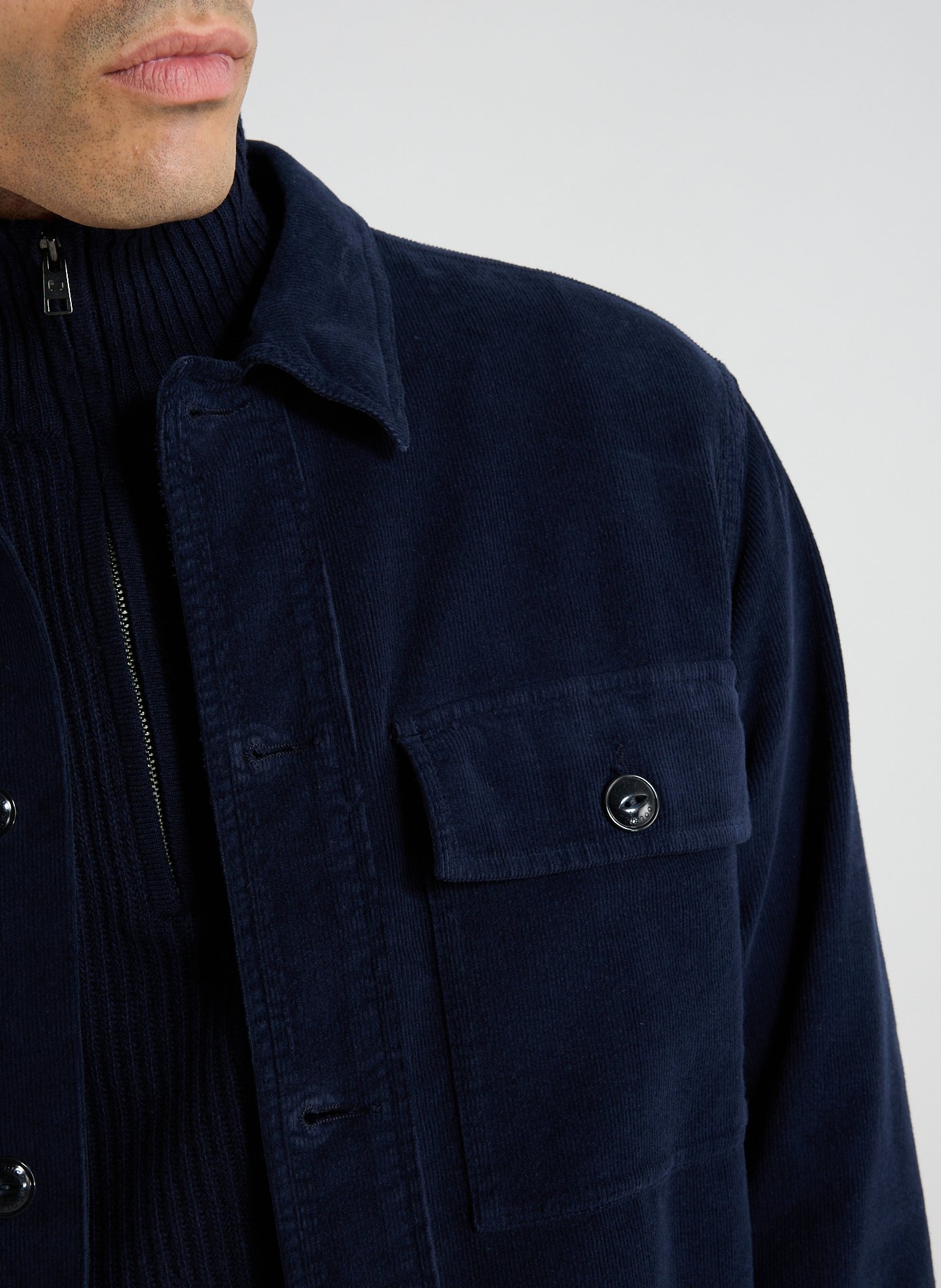 Chemise droite en coton WOOLRICH Bleu
