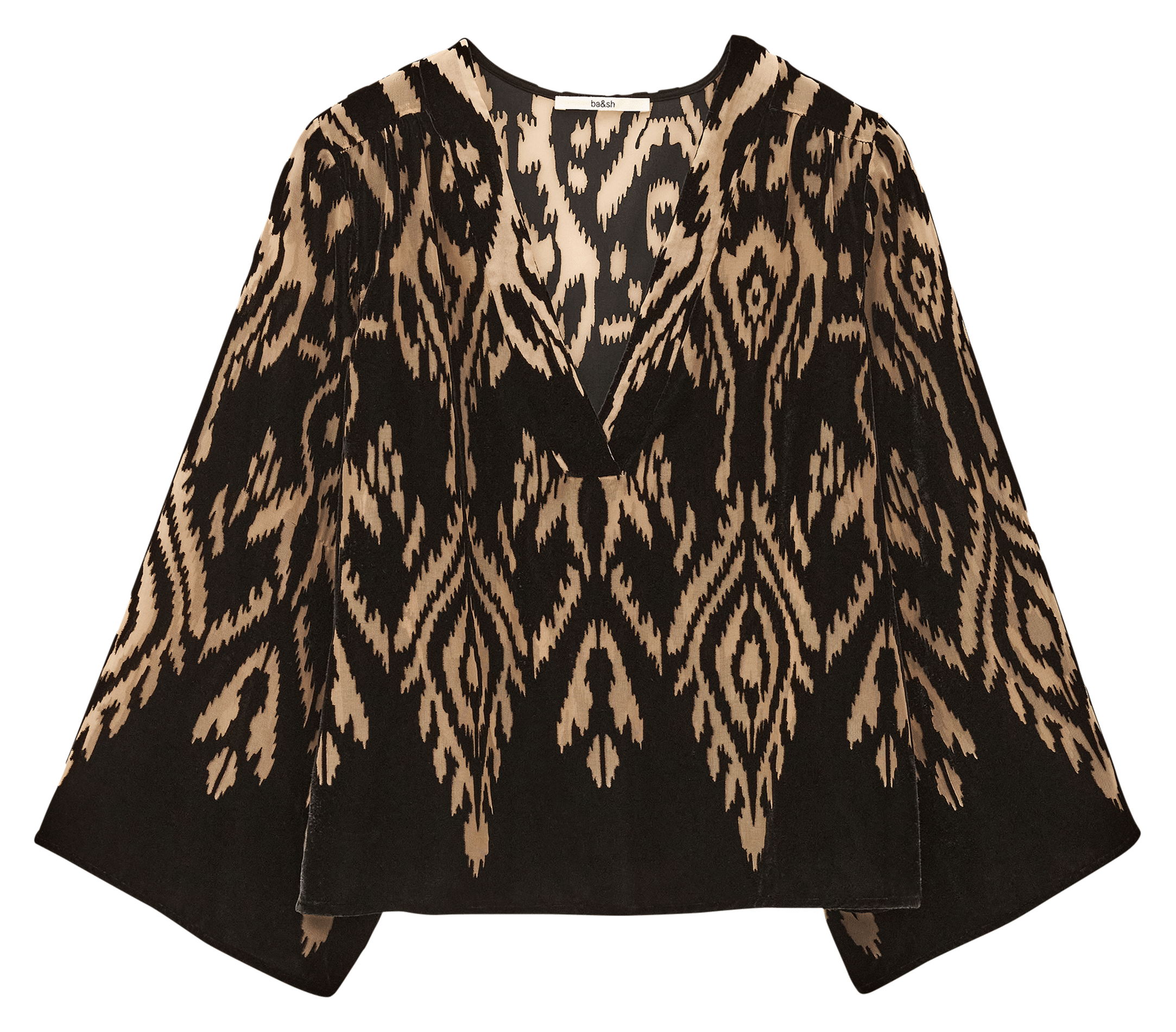 Blouse ample col v imprimée arriet BA&SH Noir
