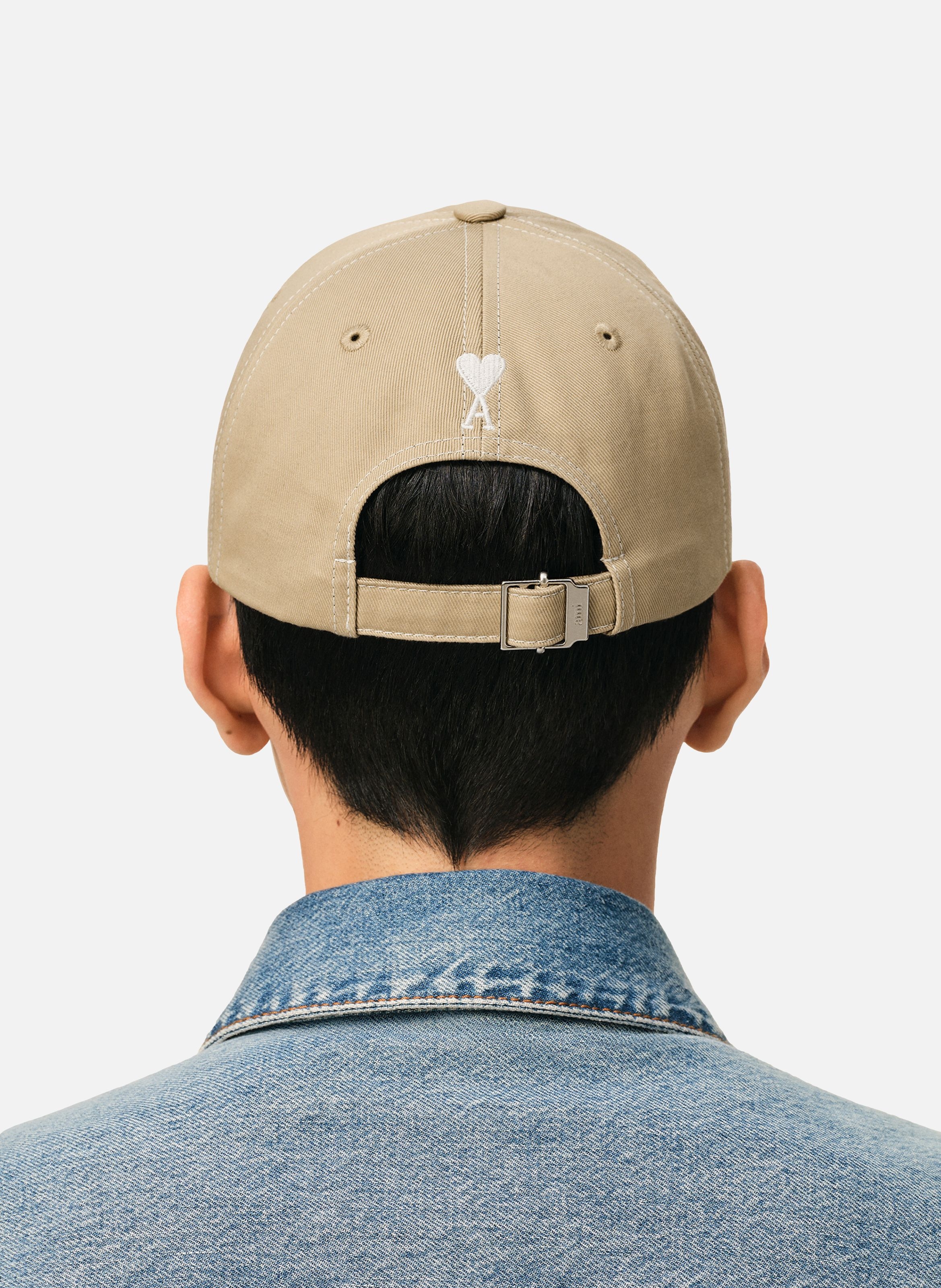 Casquette ami de coeur arrière unisexe en coton AMI PARIS Beige