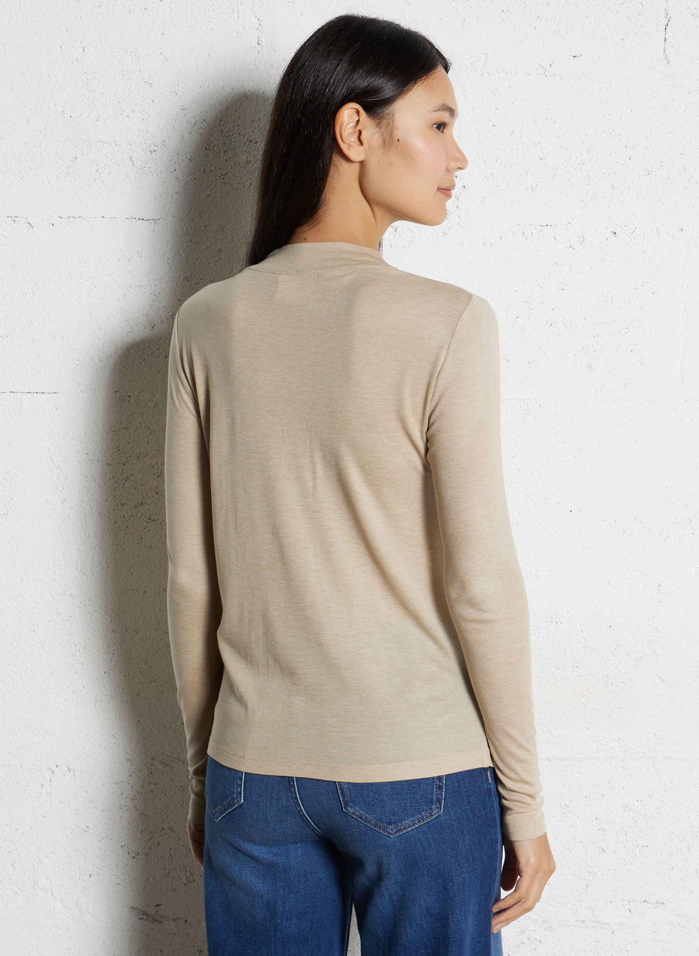 Tee-shirt manches longues fluide à col montant flynn MAISON 123 Blanc