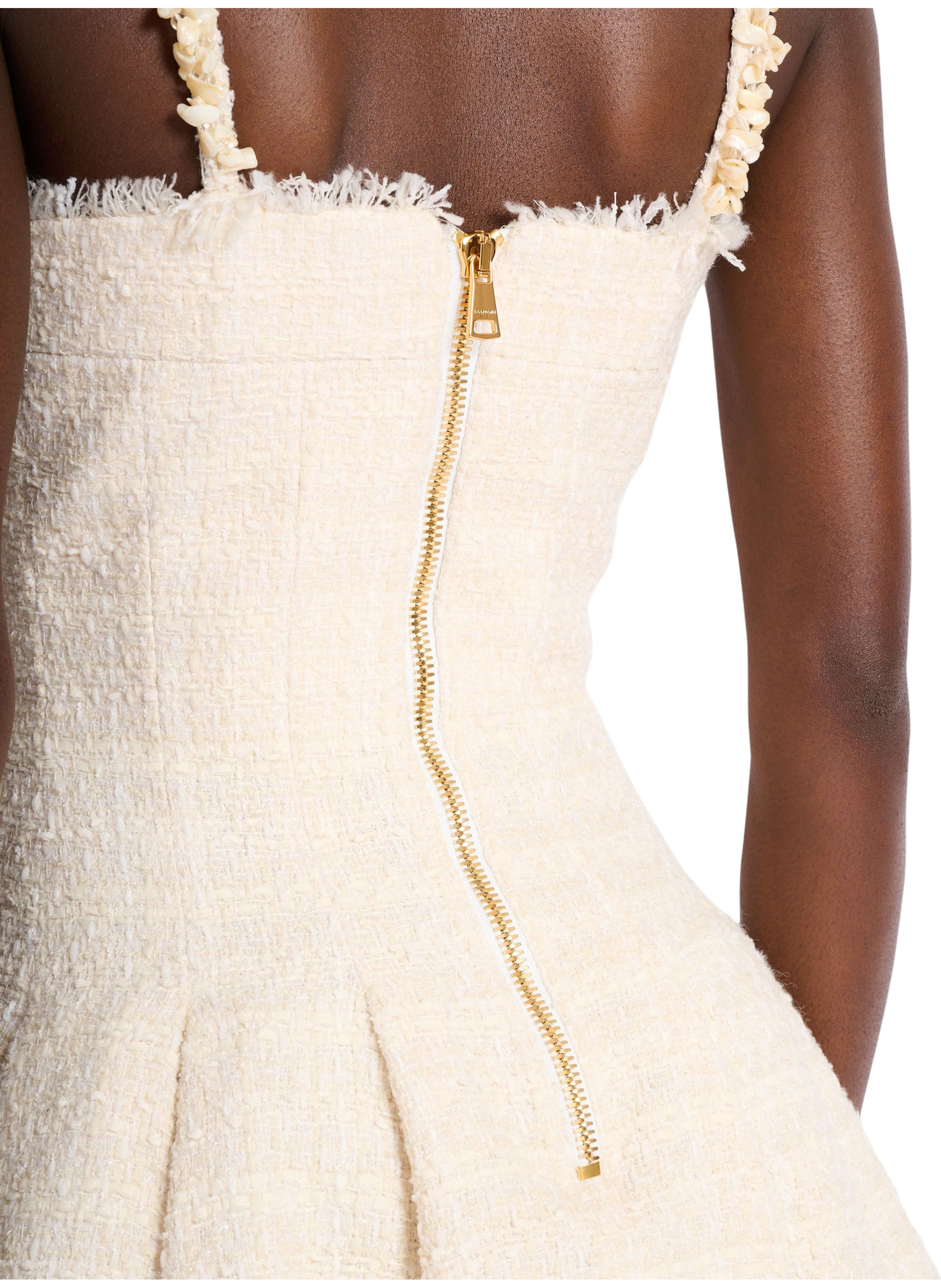 Robe coquillages en tweed BALMAIN Blanc