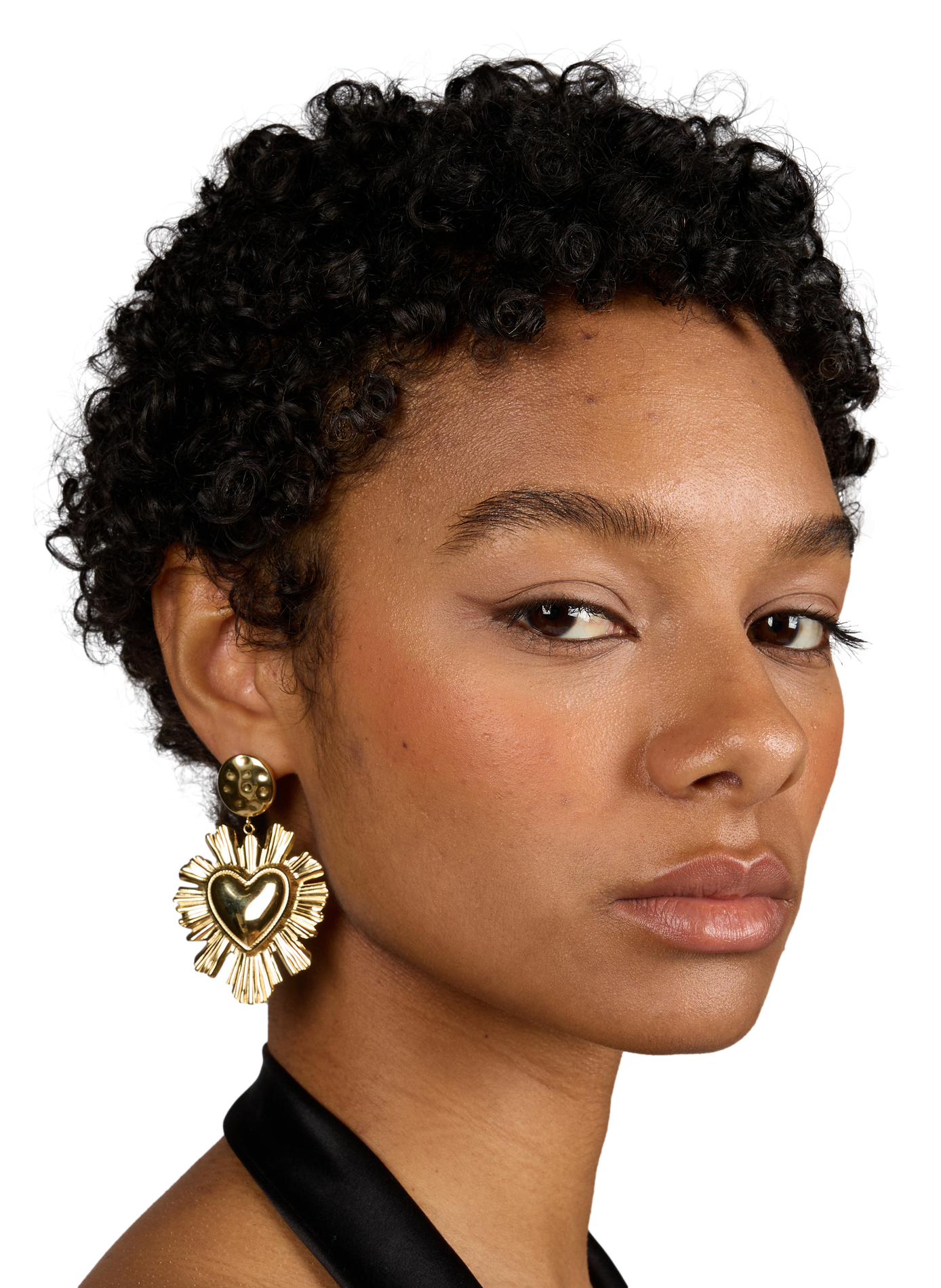 Heart-shaped dangling earrings AU PRINTEMPS PARIS Golden