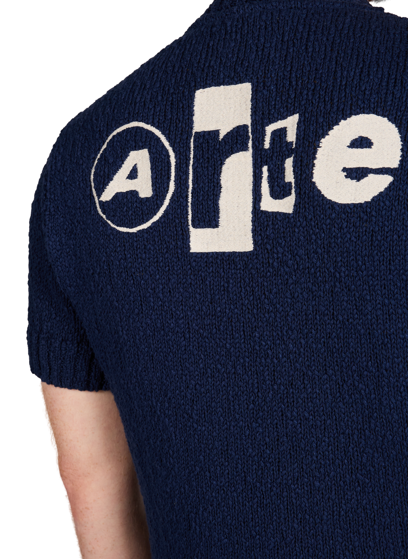 Short-sleeved cotton knit sweater ARTE ANTWERP Blue