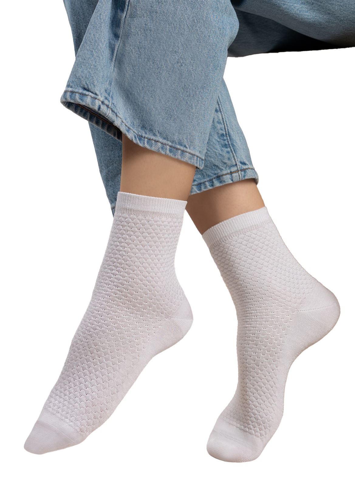 Chaussettes basses unies BLEUFORÊT Blanc