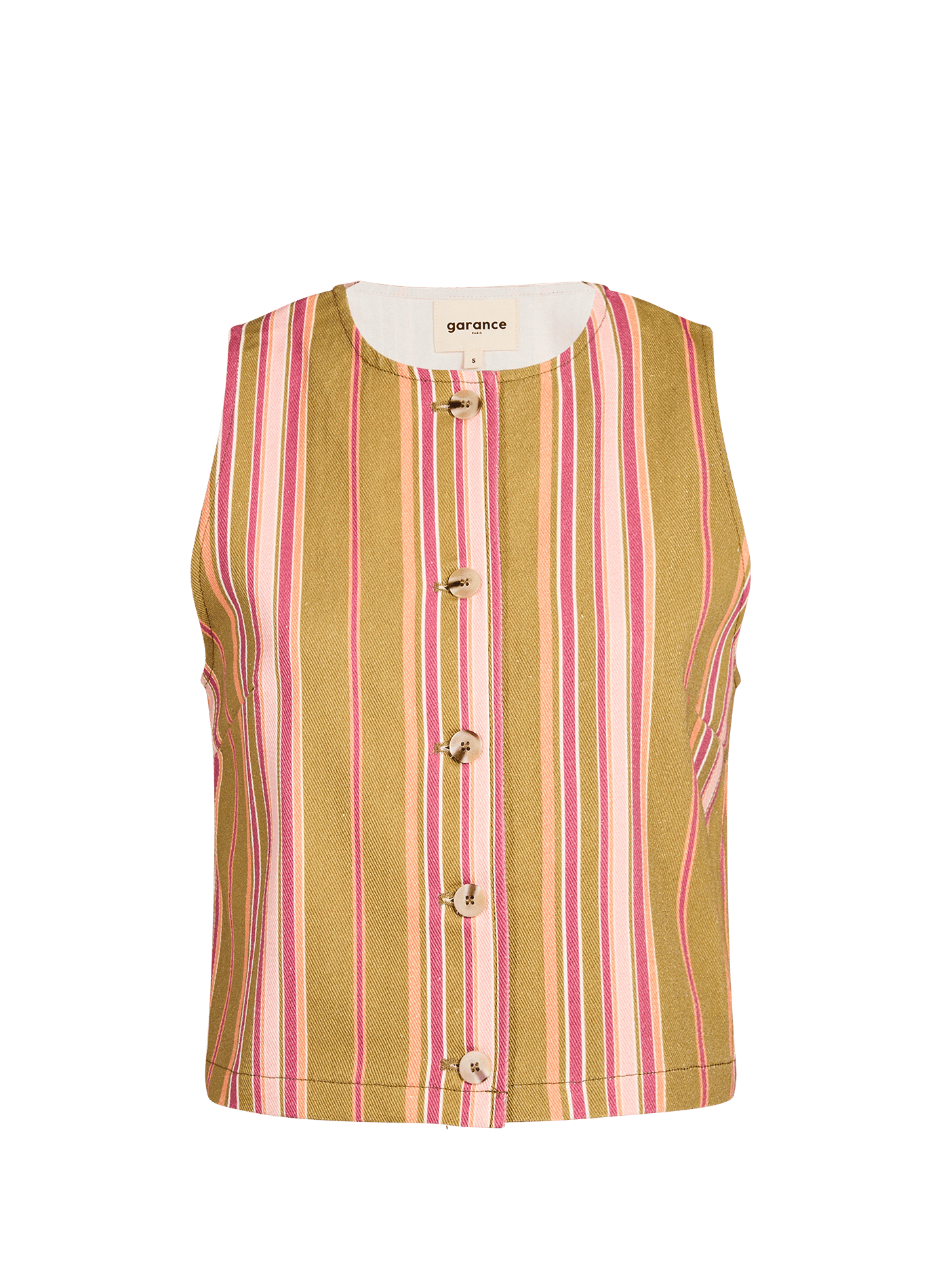 Sleeveless Striped Cotton Cloud Vest GARANCE Multicolour