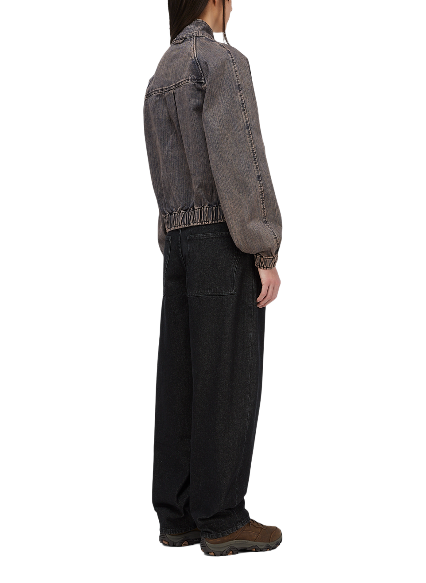 Weite Jacke mit Stehkragen aus Baumwolldenim DIME Blau