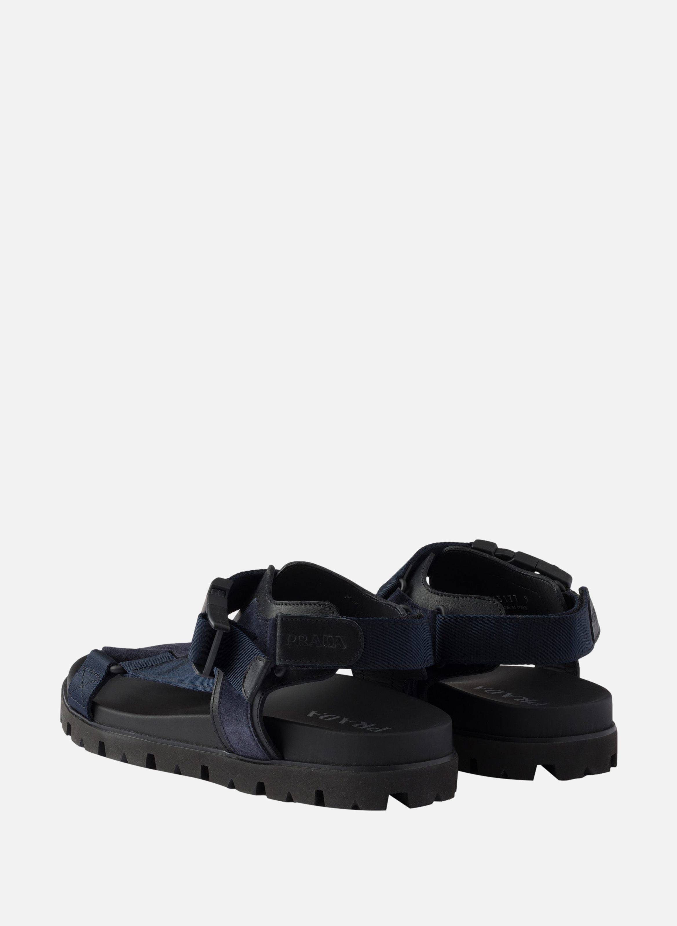 Sandale sportive en veau velours et toile | Bleu PRADA Homme