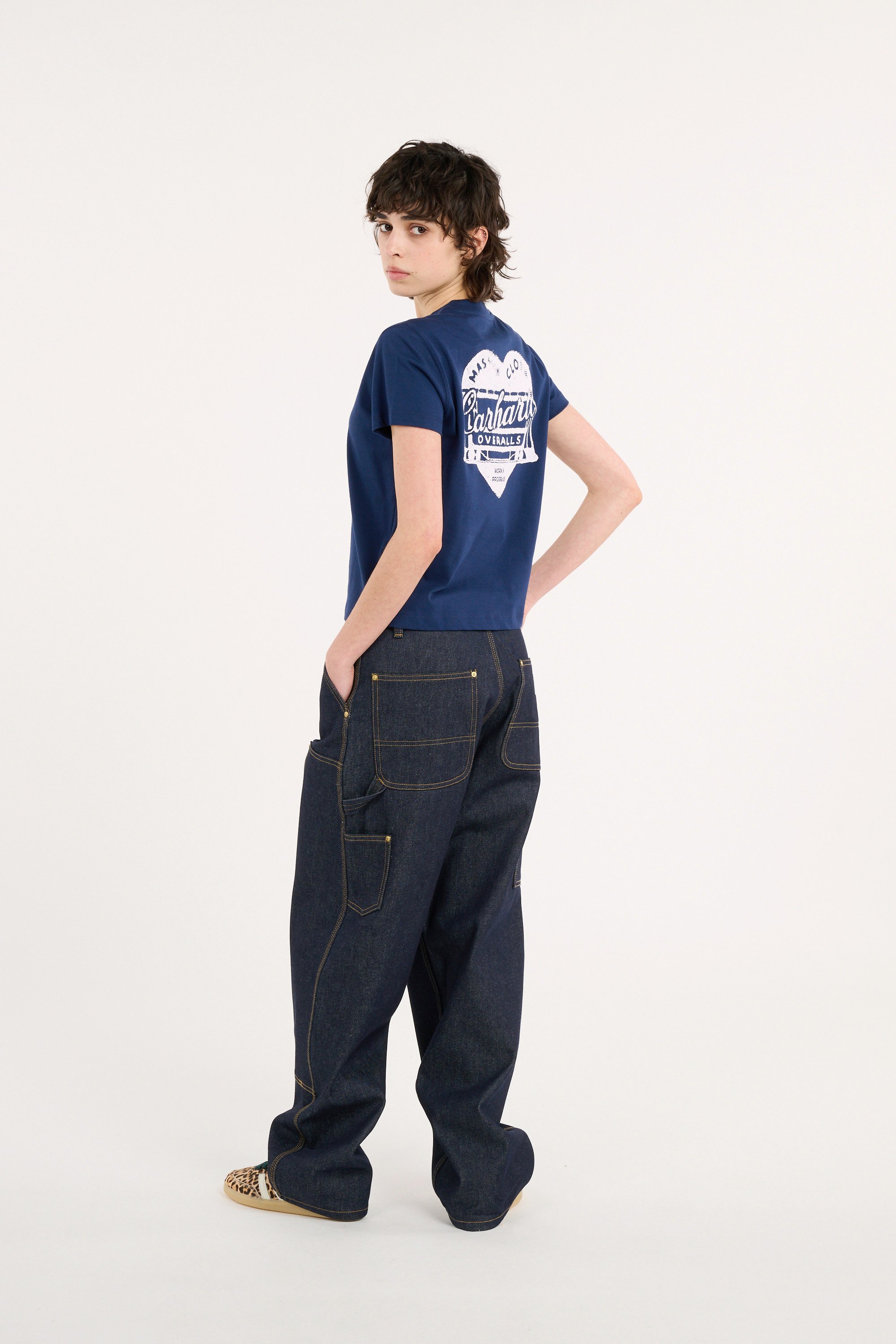 T-shirt w' s/s garble t-shirt CARHARTT WIP Bleu