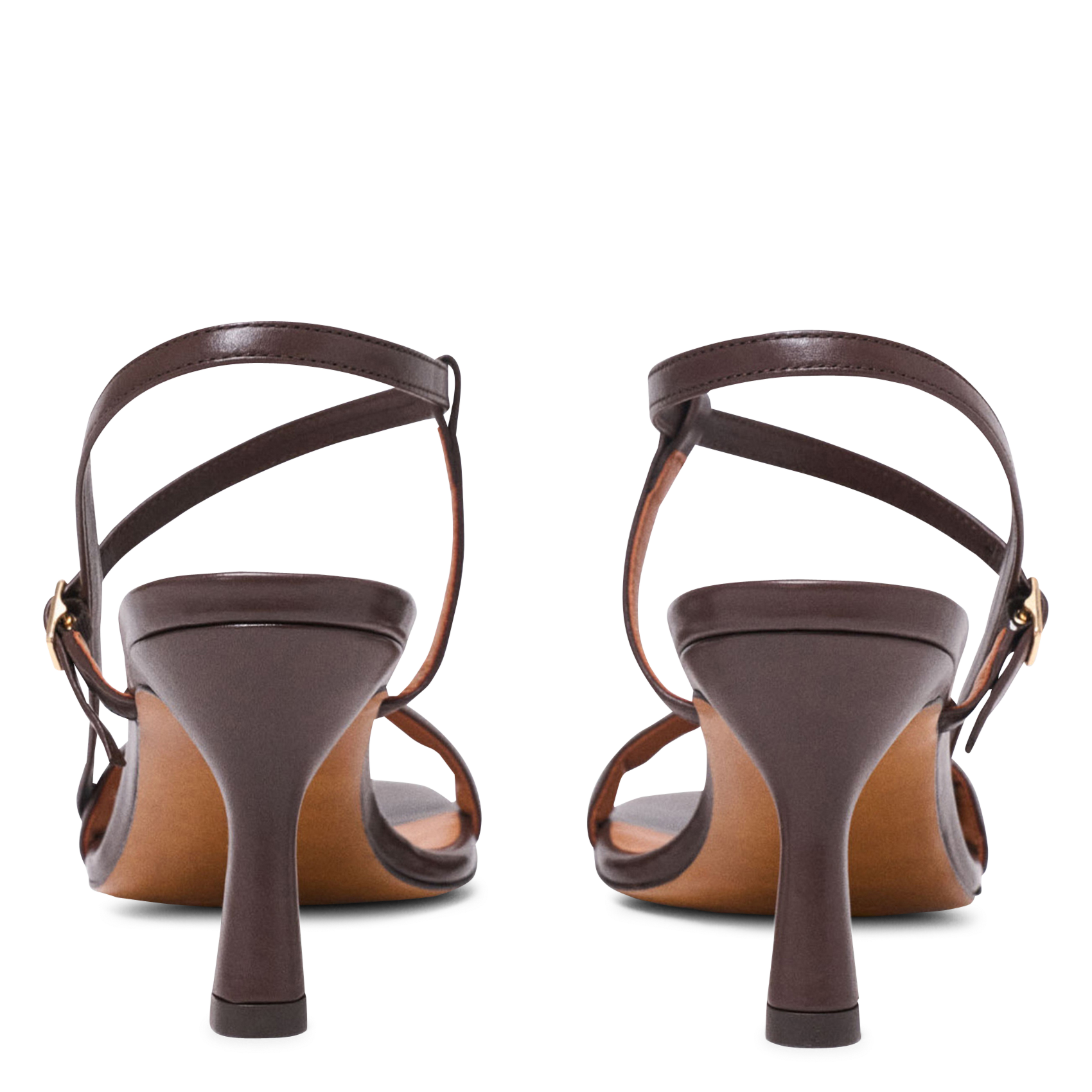 Sandales à talon en cuir MAJE Marron